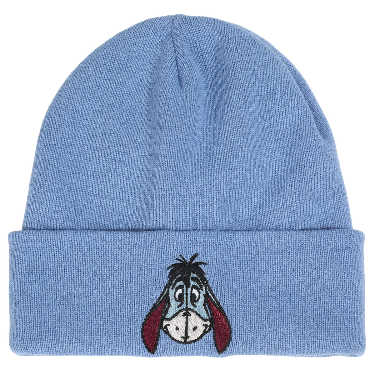 Winnie The Pooh Eeyore Embroidery Blue Knit Beanie Cap
