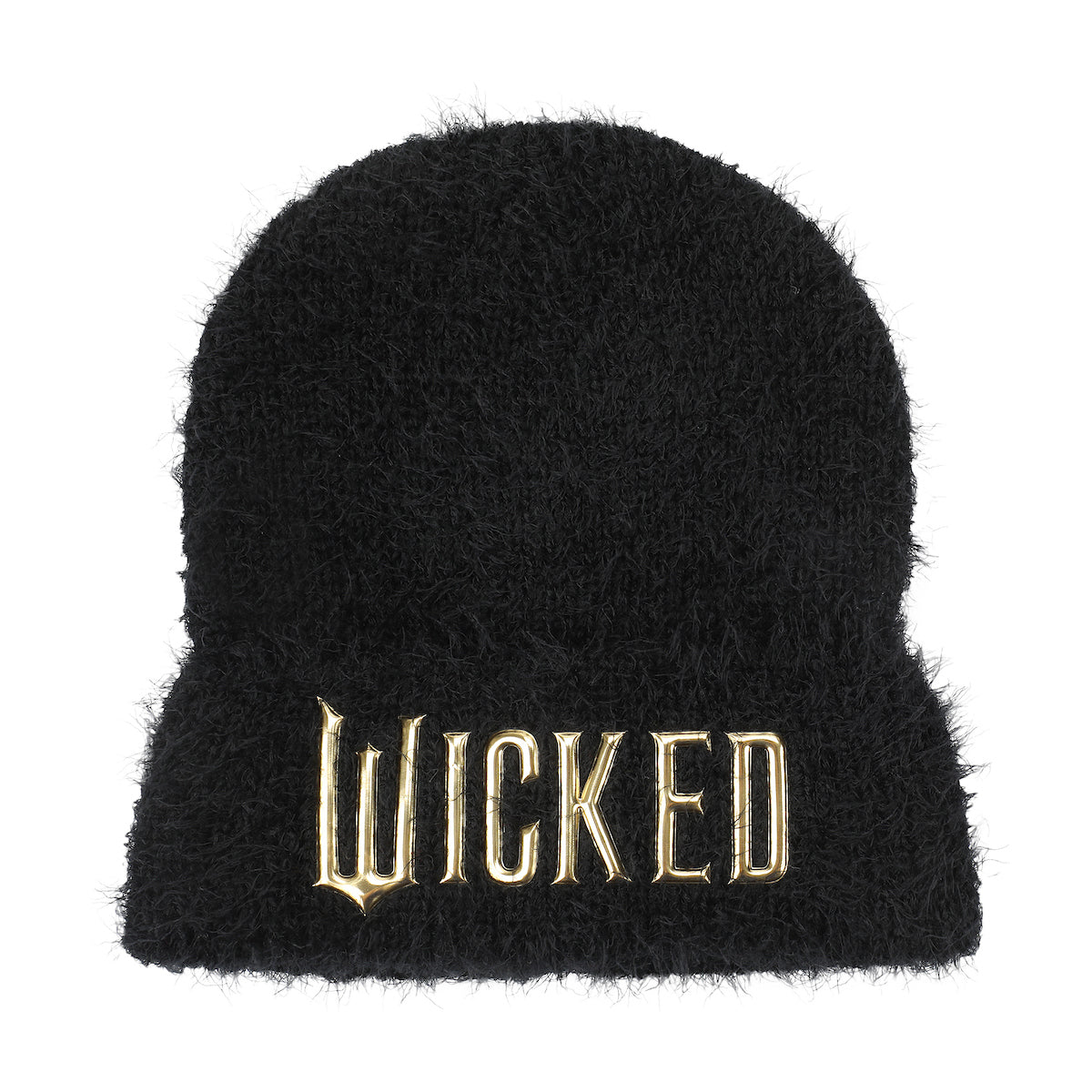 Wicked Logo Black Fuzzy Yarn Cuff Beanie