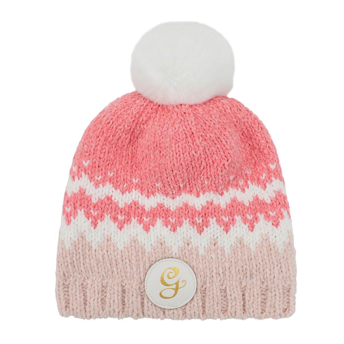 Wicked G Pink Chenille Yarn Cuffless Beanie