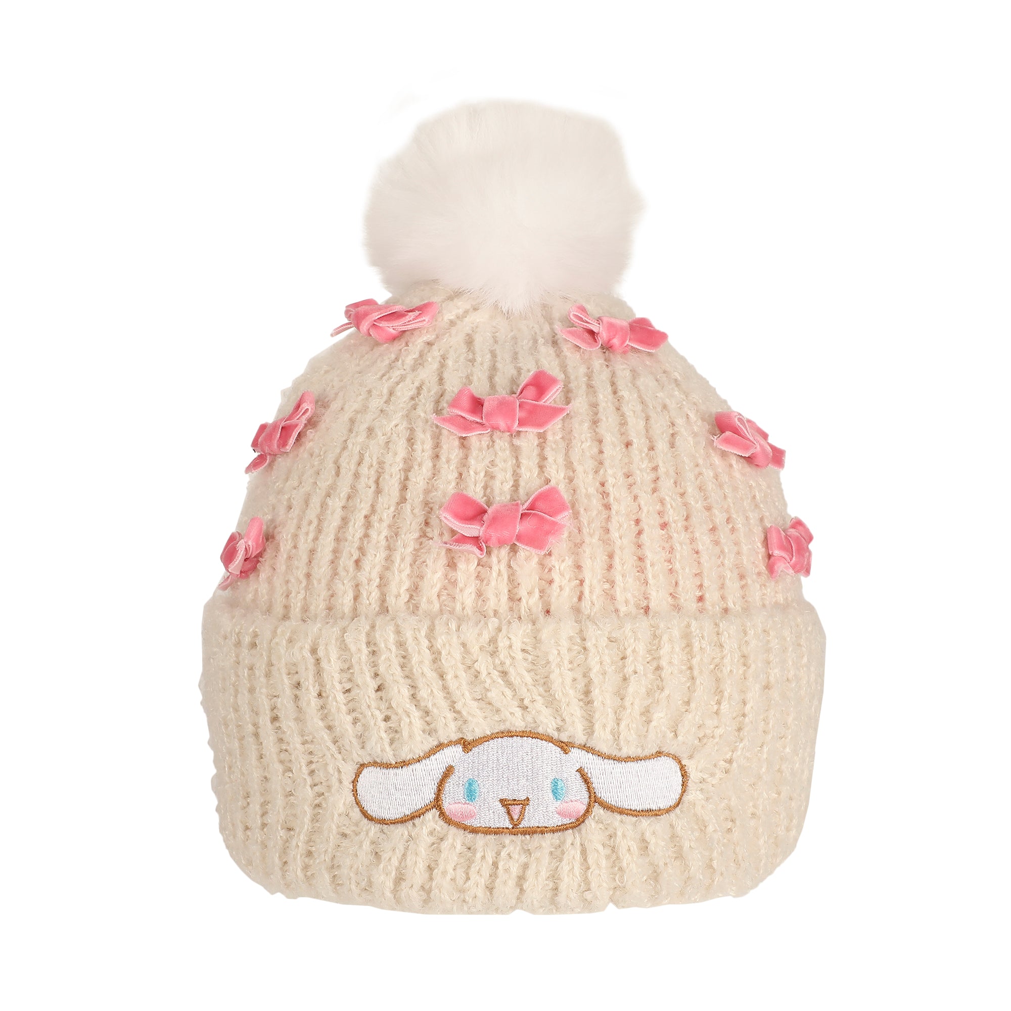 Cinnamoroll Adult White Cuffed Knit Beanie With Pom
