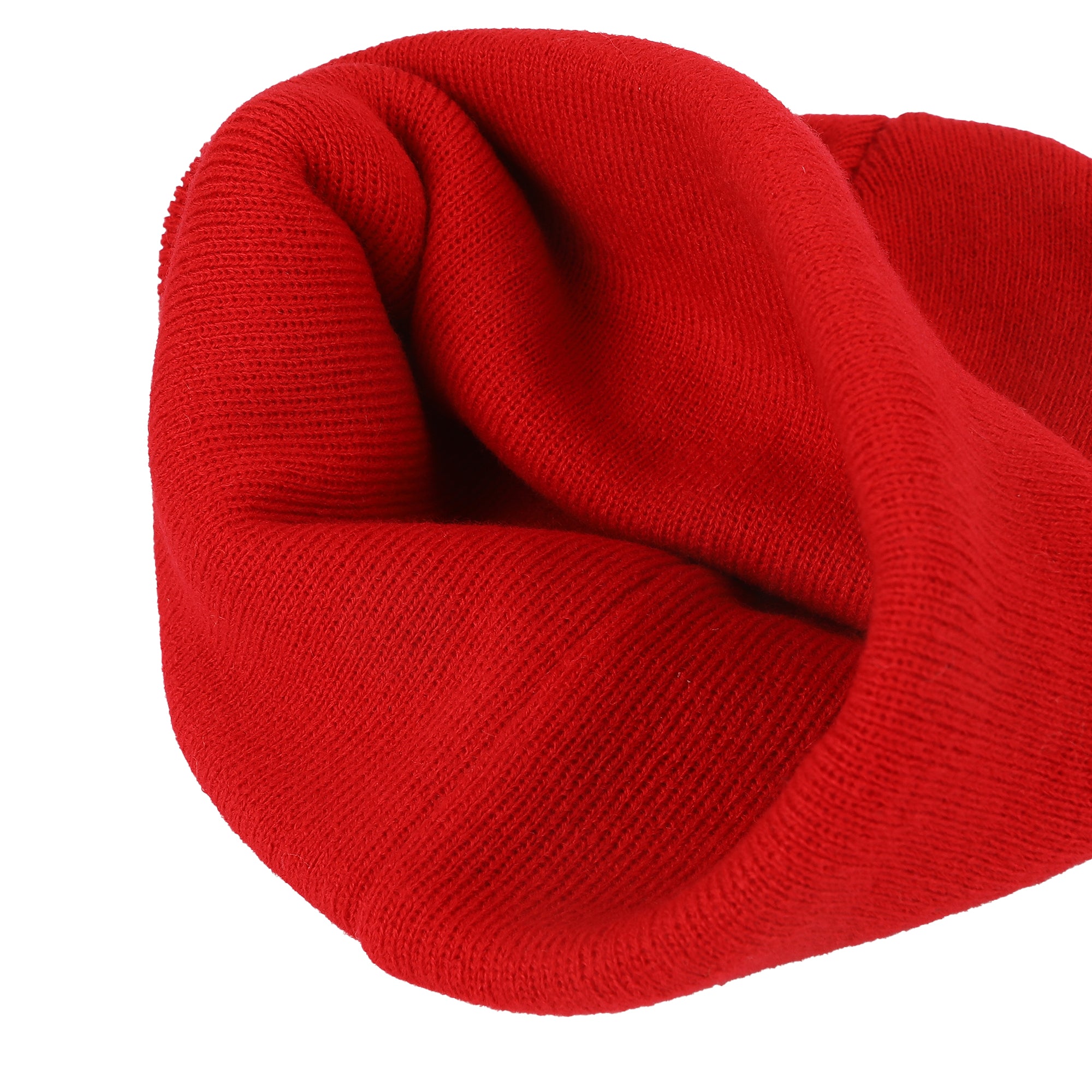 Hello Kitty Embroidered Character Face Red Cuff Beanie