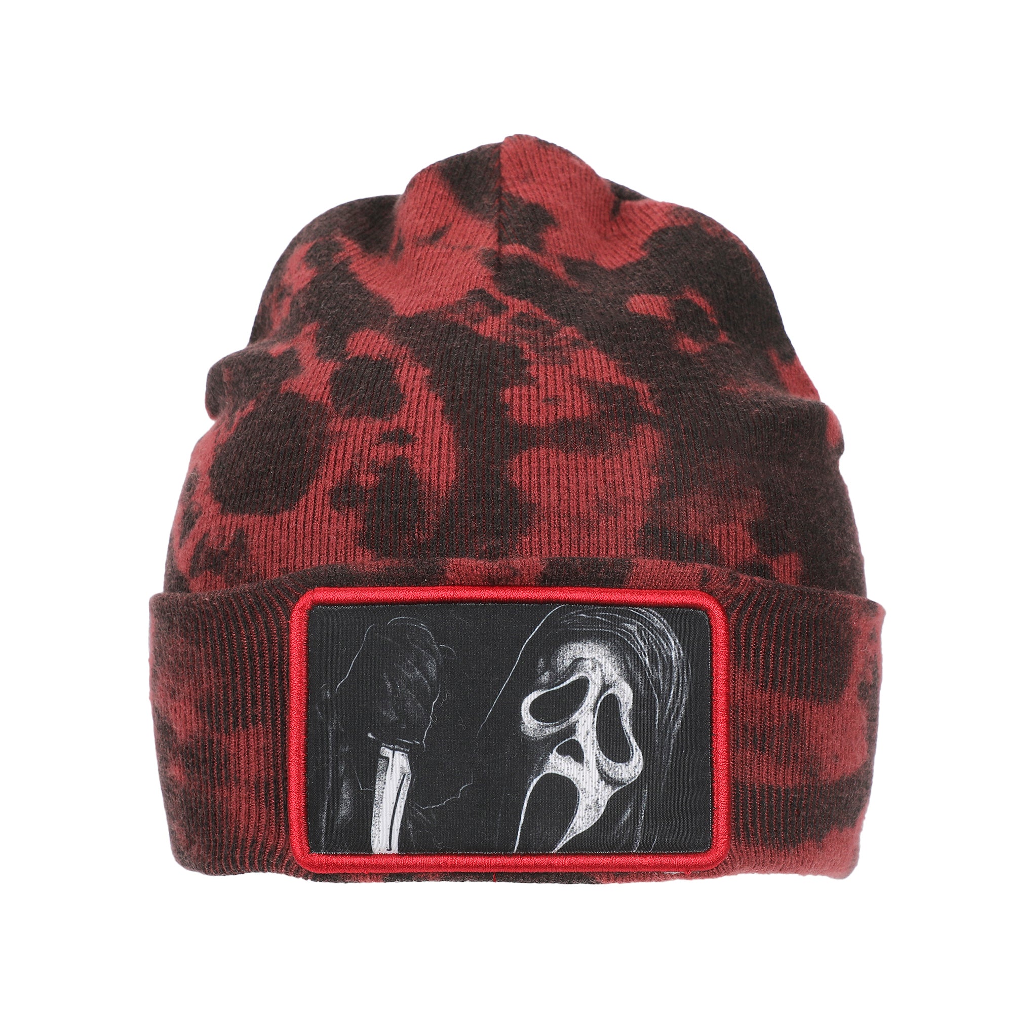 GhostFace Horror Movie Character Embroidered Patch Beanie Hat for Men