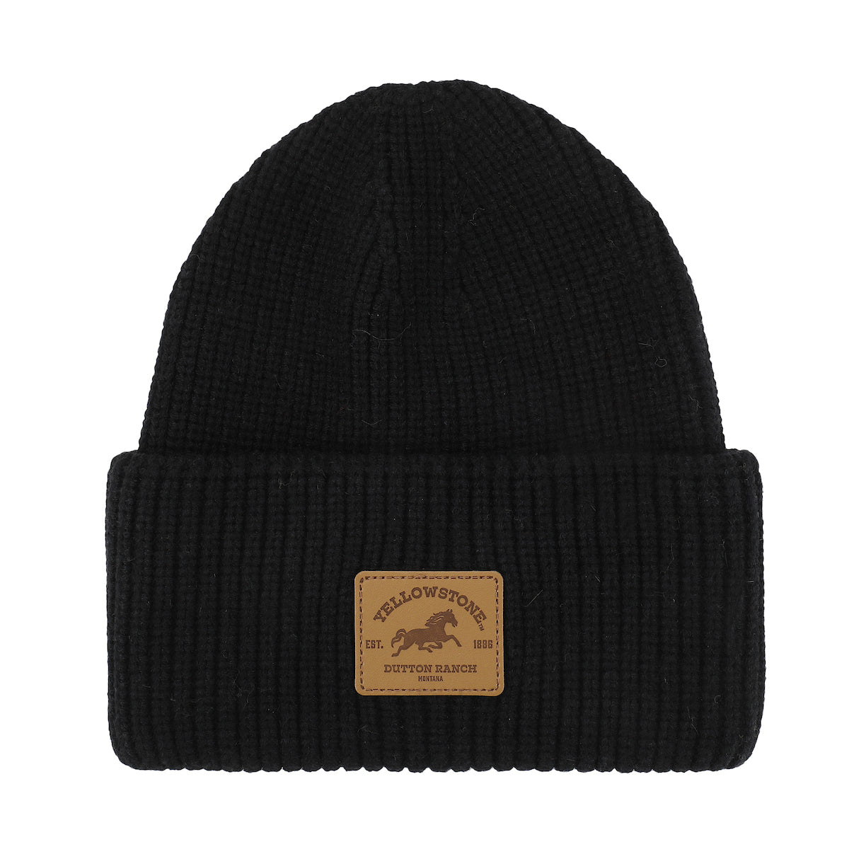 Yellowstone Dutton Ranch Black Tall Cuff Beanie