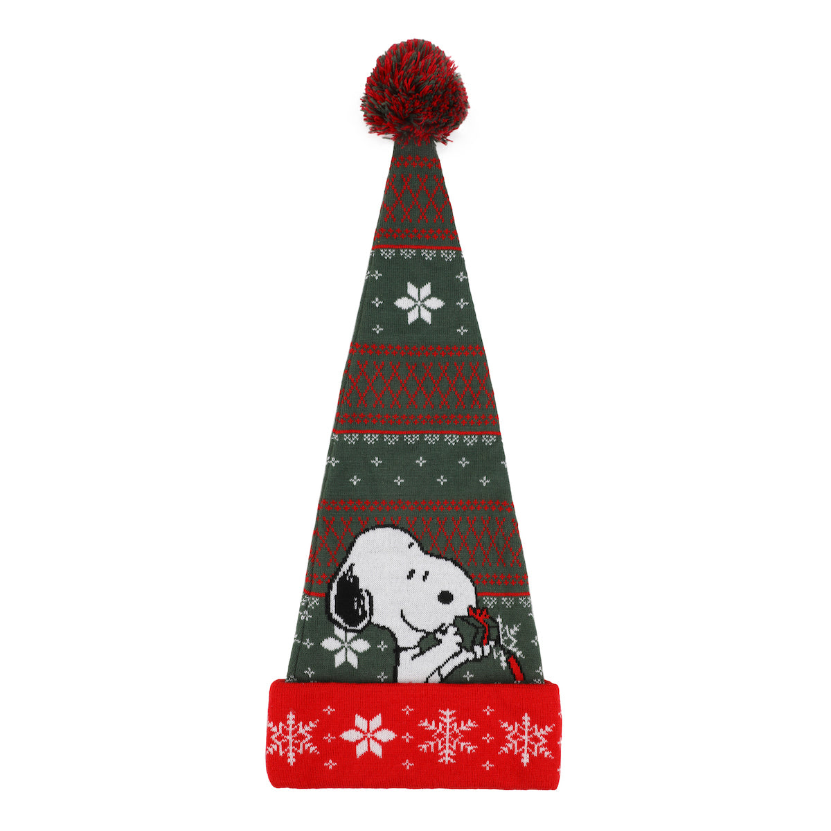 Peanuts Snoopy With Present Red & Green Santa Hat