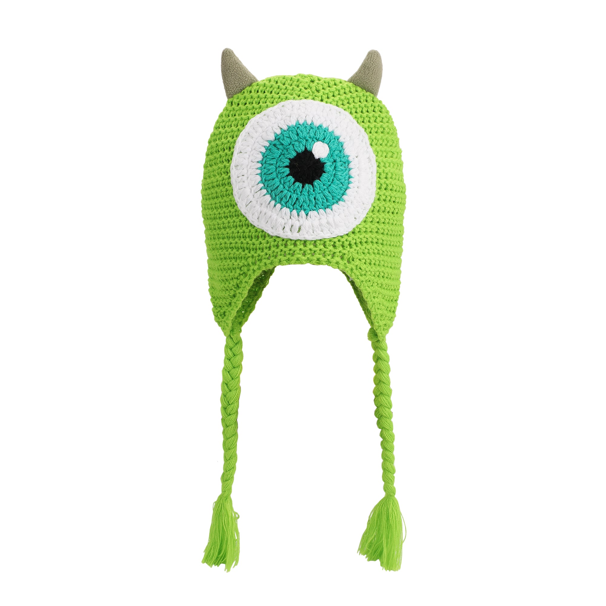 Bioworld Disney Pixar Monsters Inc Mike Wazowski Big Face Laplander Hat with Fleece Horns