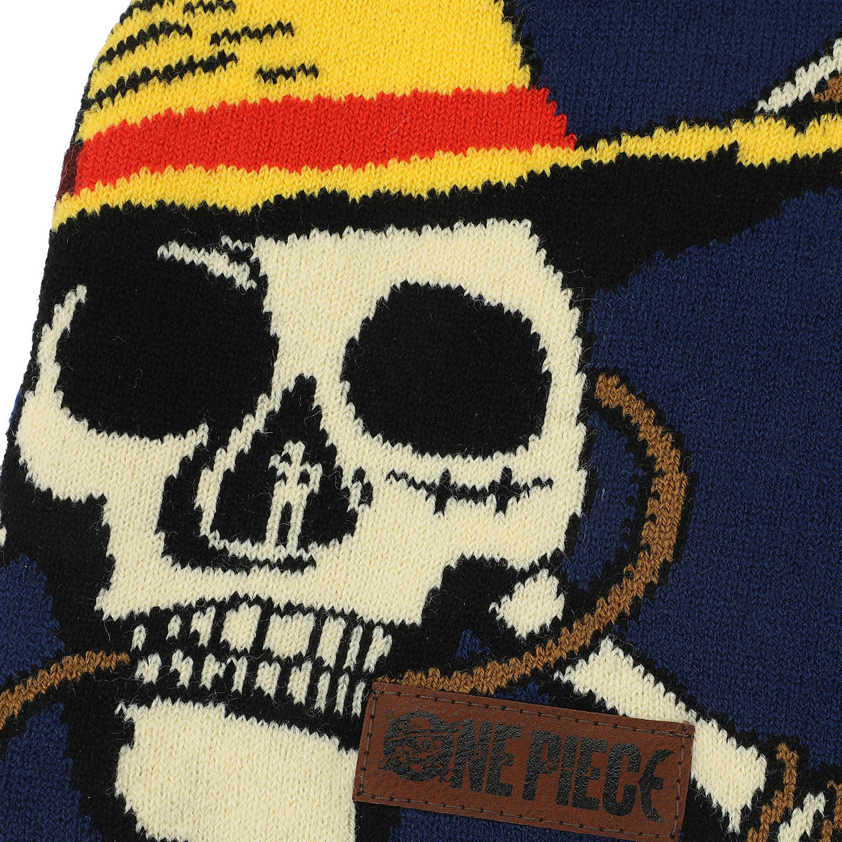 One Piece Live Action Straw Hat Skull & Crossbones Navy Cuffless Beanie