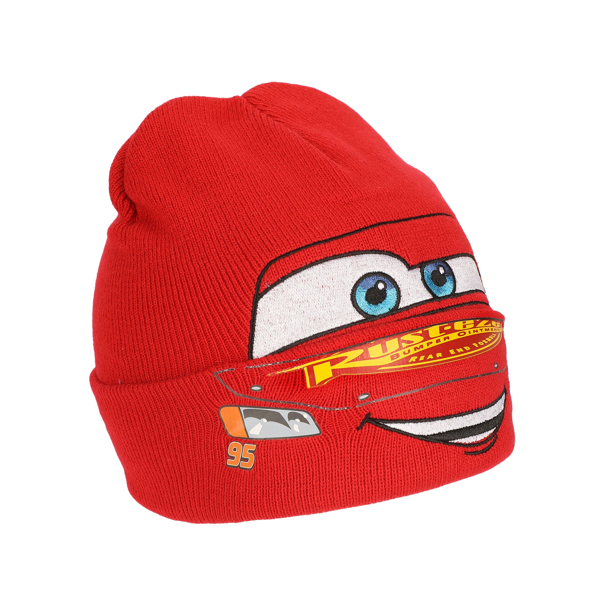 Cars Lightning Mcqueen Big Face Cuff Beanie