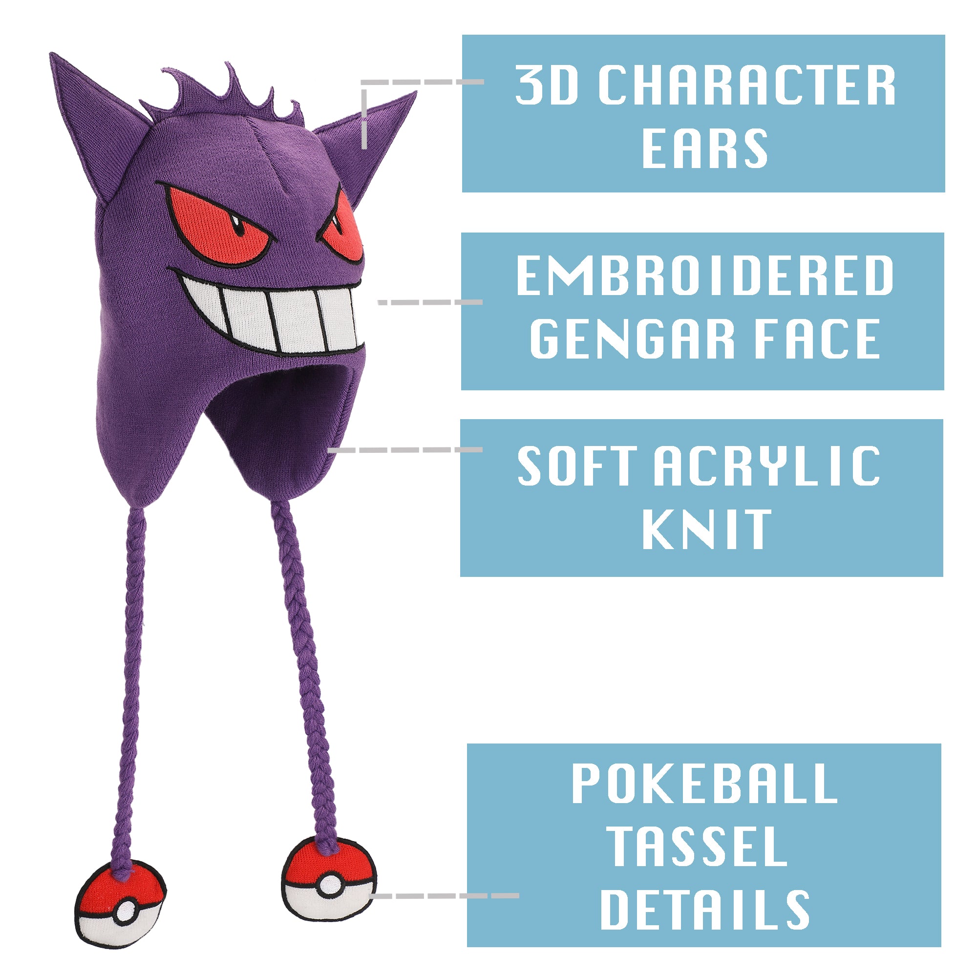 Pokémon Gengar Purple Laplander Knit Cap