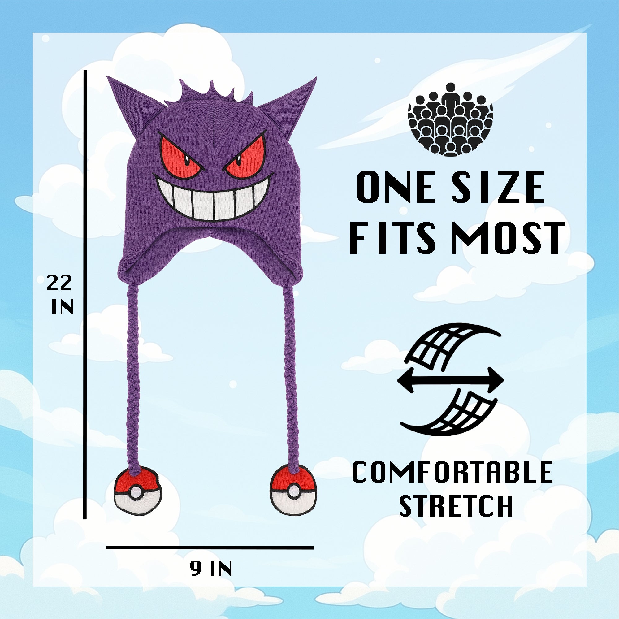 Pokémon Gengar Purple Laplander Knit Cap