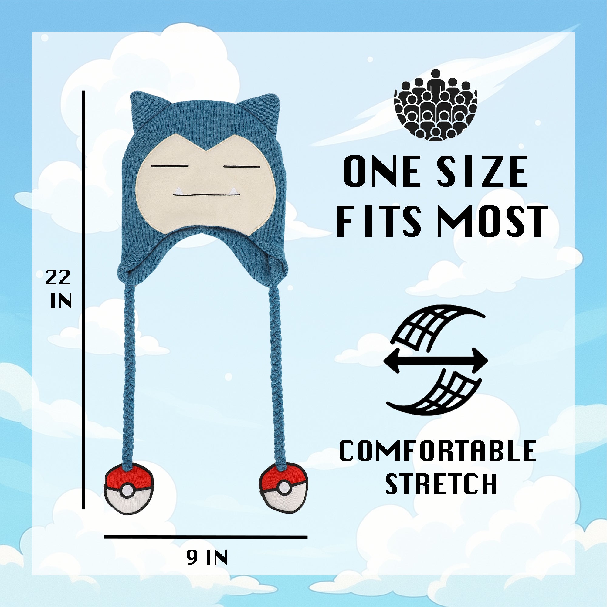 Pokémon Snorlax Blue Laplander Knit Beanie Cap