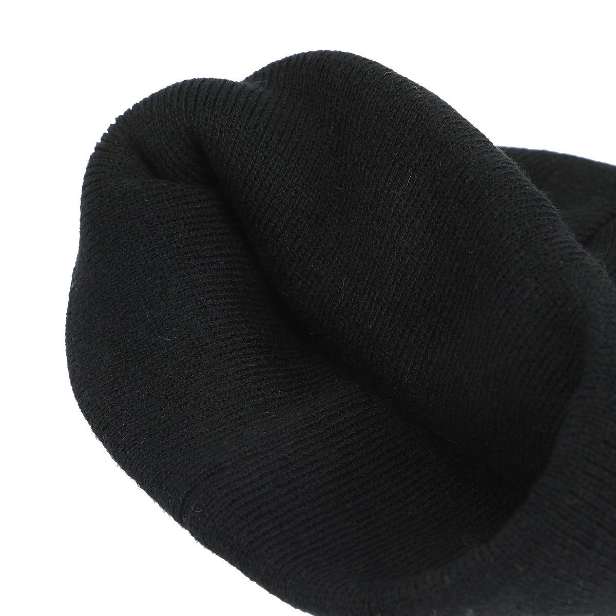 One Piece (Live Action) Jolly Roger Pirate Cuff Embroidery On Ribbed Black Acrylic Knit Cuff Beanie