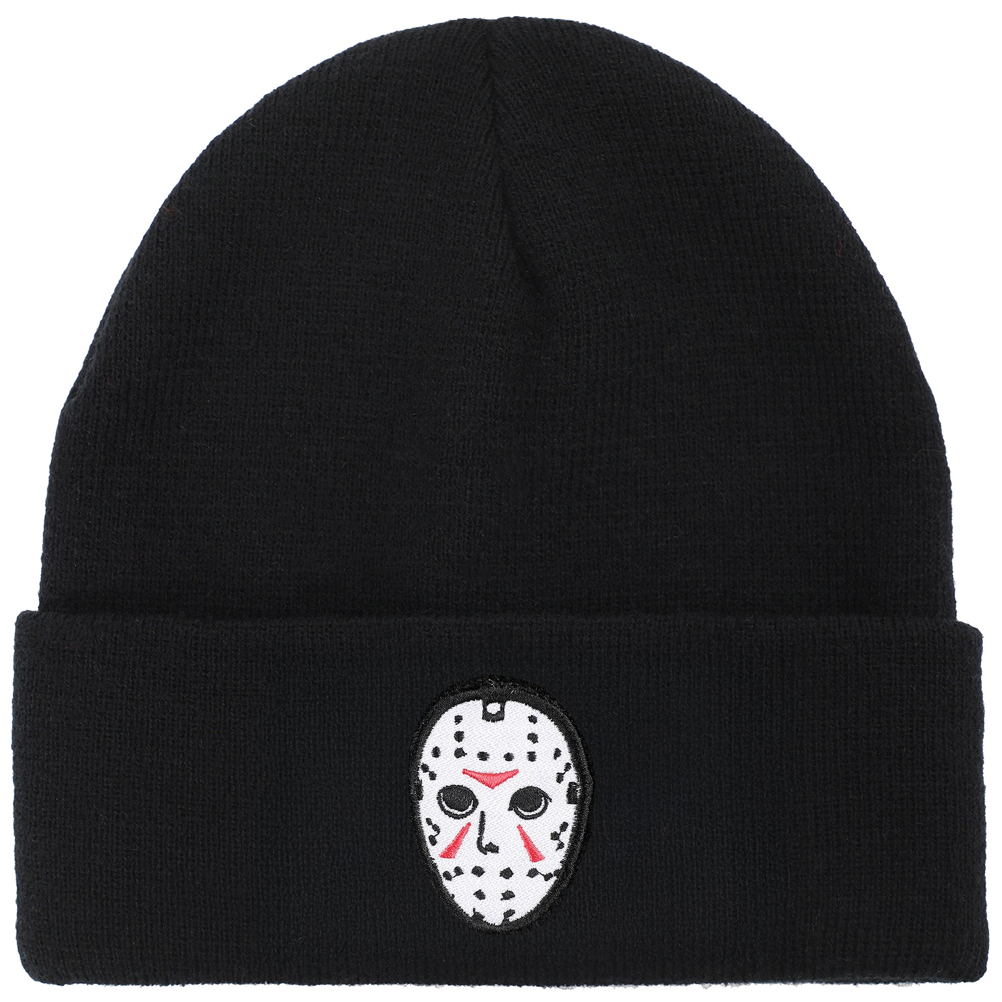 Friday The 13Th Jason Mask Embroidery On Acrylic Knit Standard Cuff Beanie