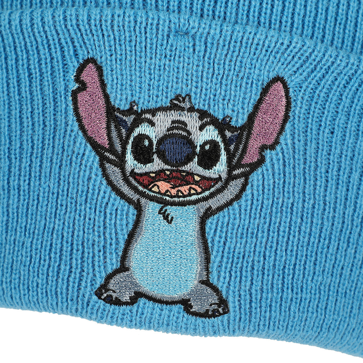 Lilo & Stitch Stitch Embroidery On Acrylic Knit Standard Cuff Beanie