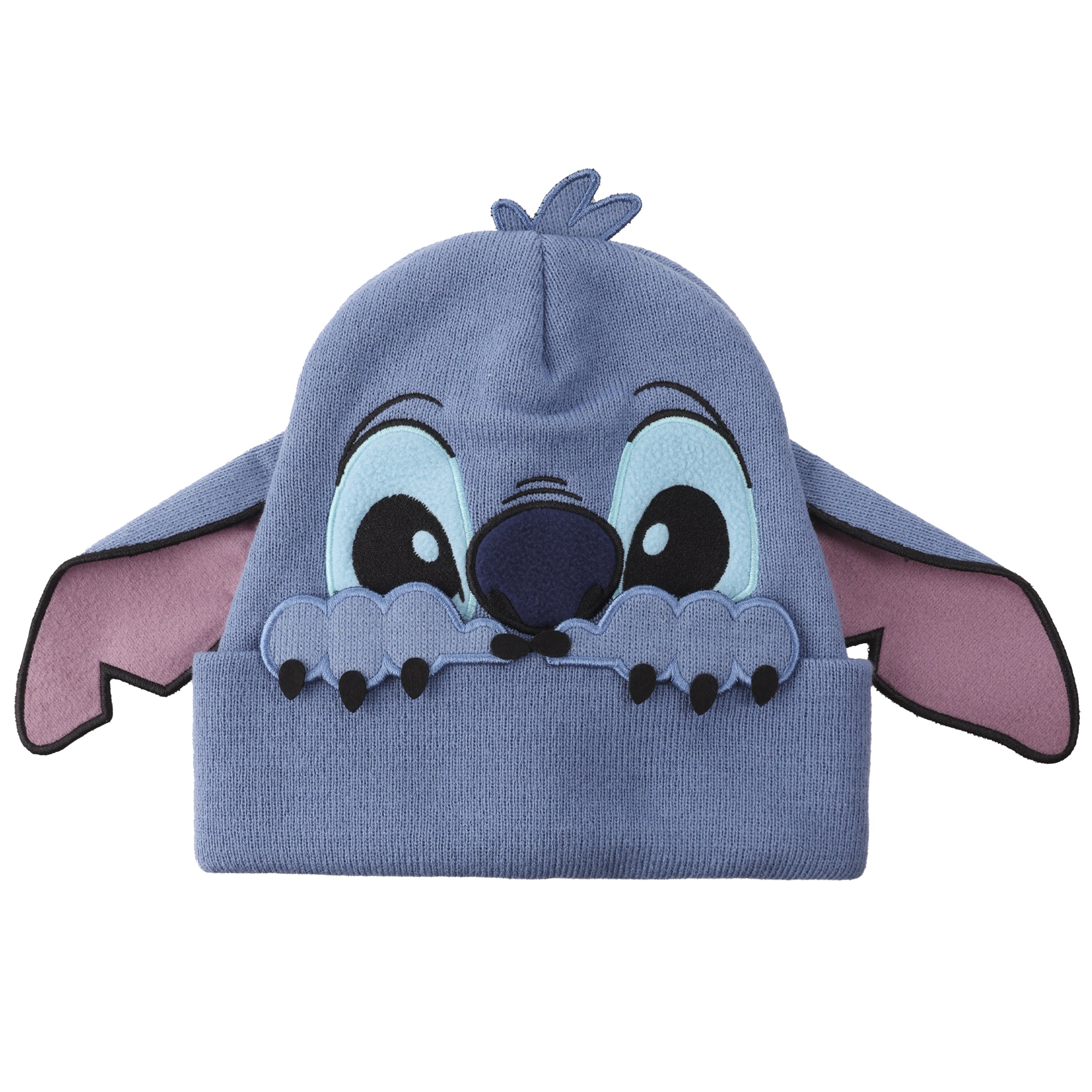 Disney Stitch Peekaboo Hands Blue Cuff Beanie
