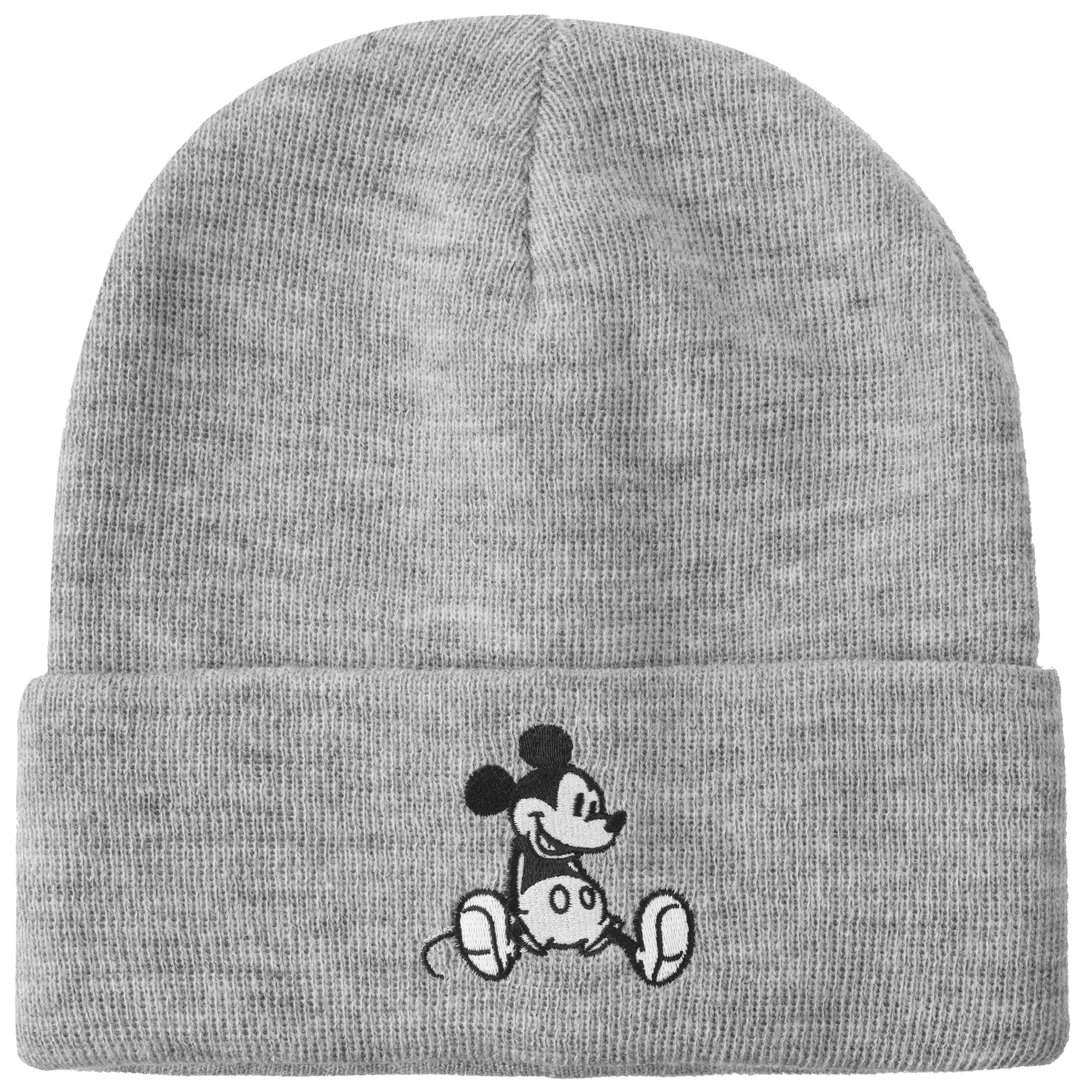 Mickey Mouse Embroidery Acrylic Knit Standard Cuff Beanie
