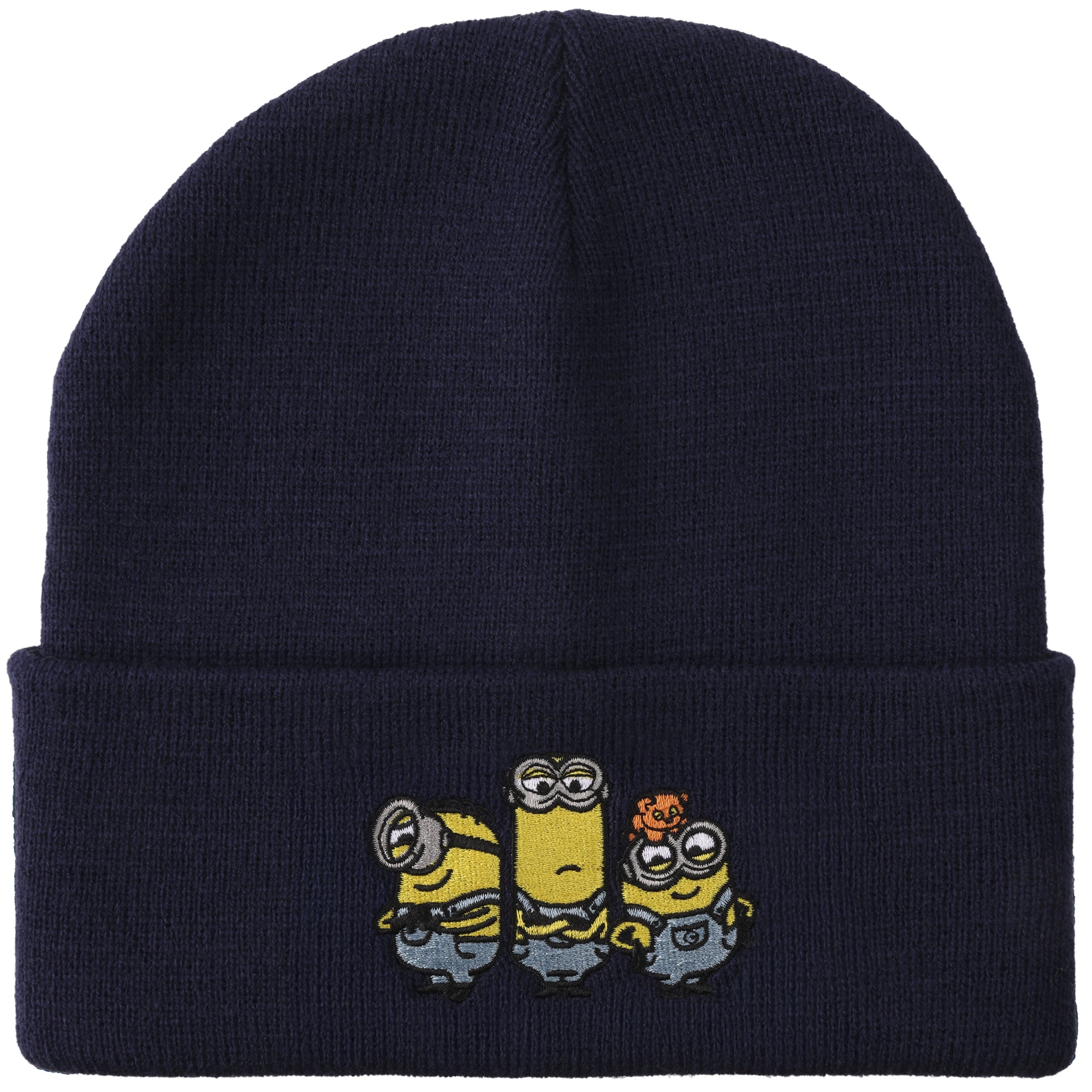 Minions Bob Kevin And Stuart Embroidery Acrylic Knit Standard Cuff Beanie