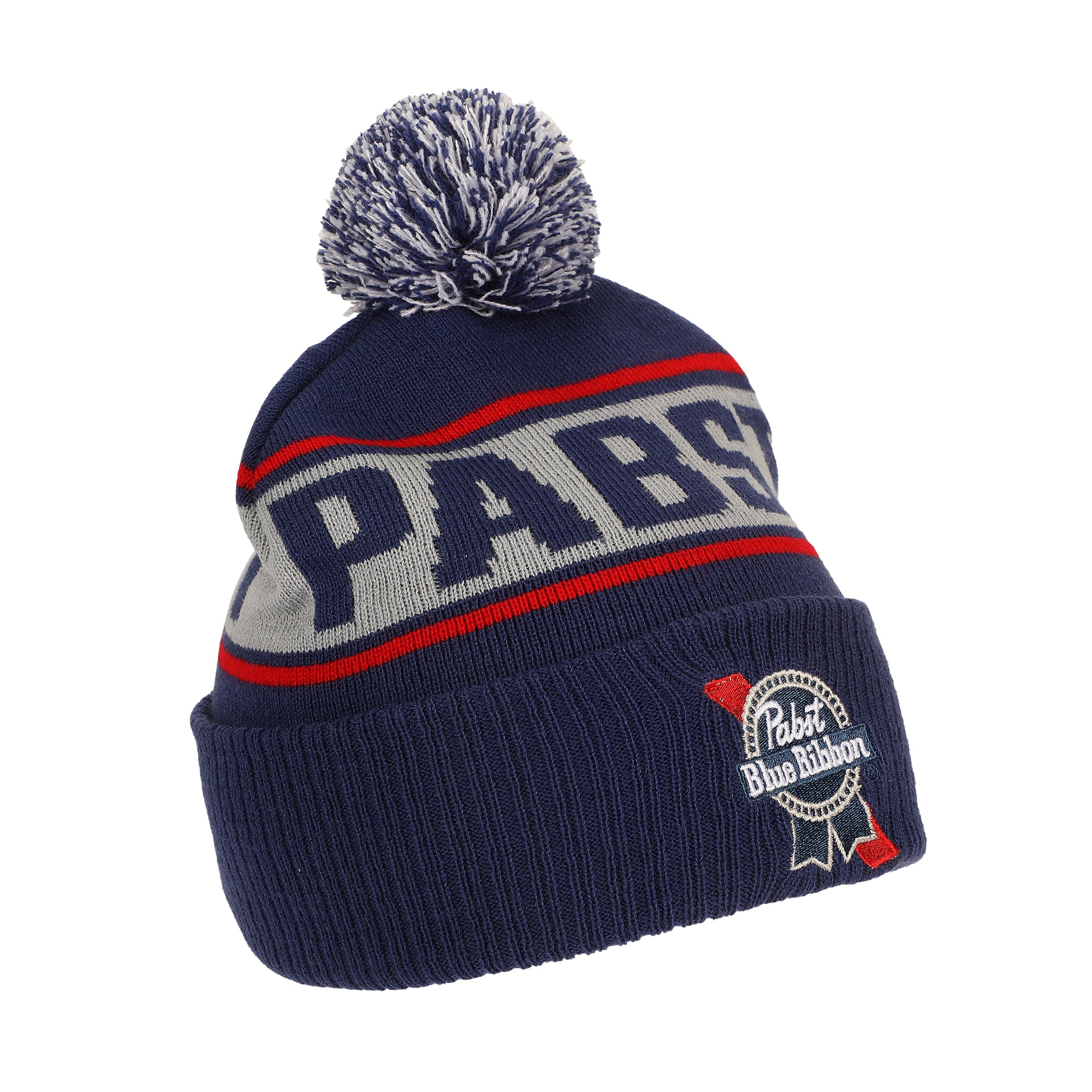 Pabst Logo & Stripe Blue Cuff Beanie