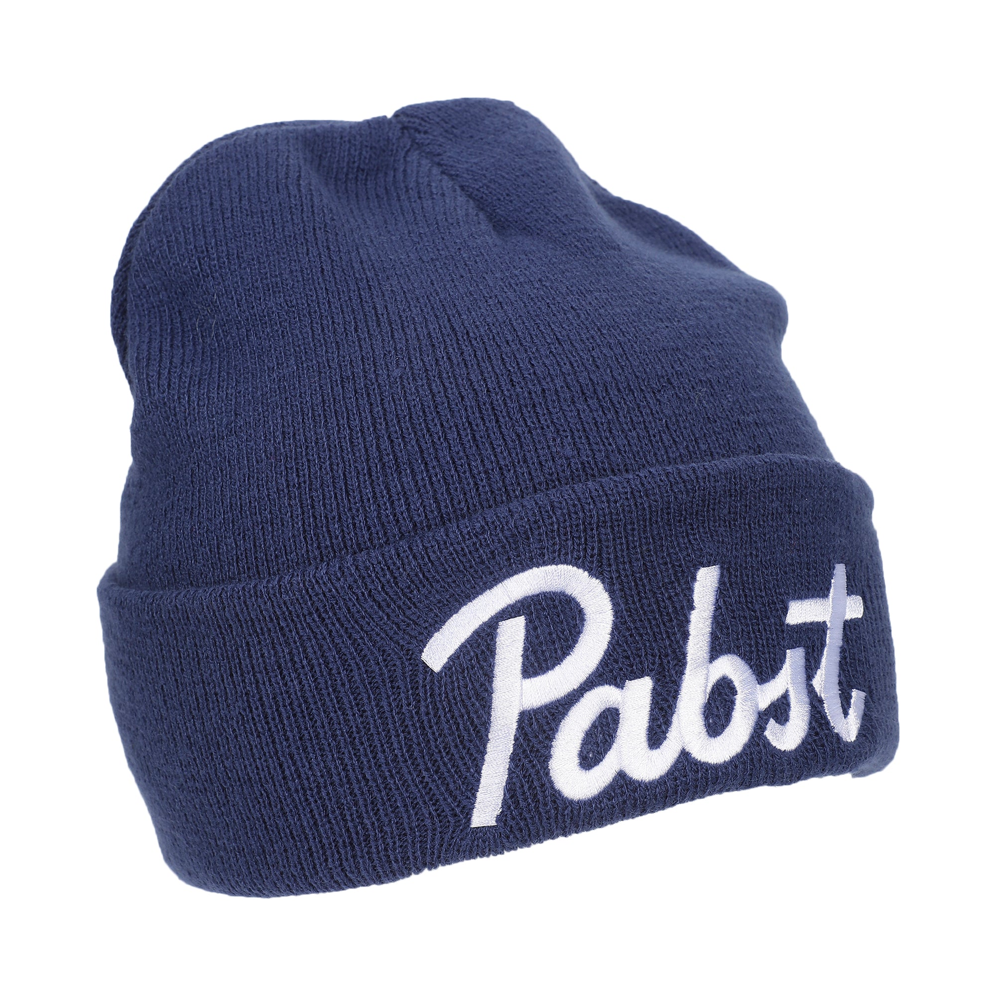 Pabst Script Logo Embroidery Acrylic Knit Standard Cuff Beanie