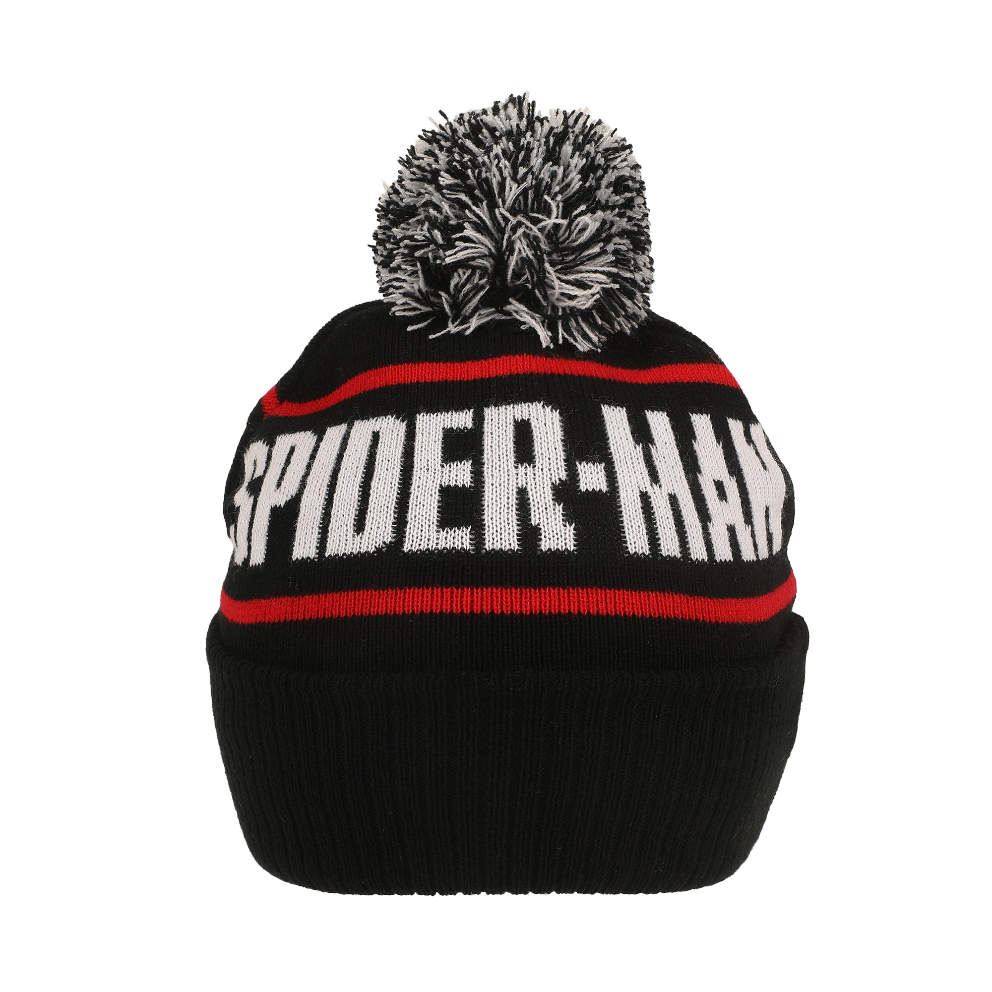 Spider-Man Logo & Name Text Black Cuff Beanie