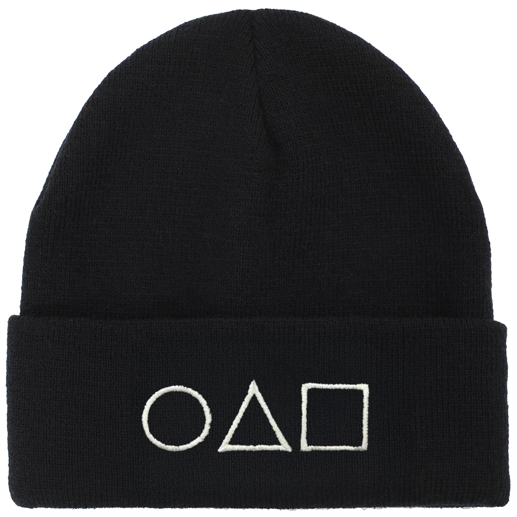 Squid Game Guard Symbols Embroidery Standard Cuff Acrylic Knit Beanie Cuff Beanie