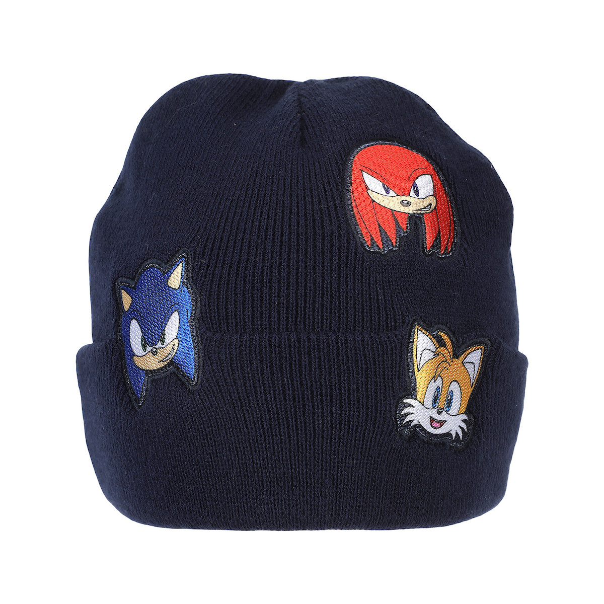 Sonic The Hedgehog Printed Character Patches Navy Cuff Beanie
