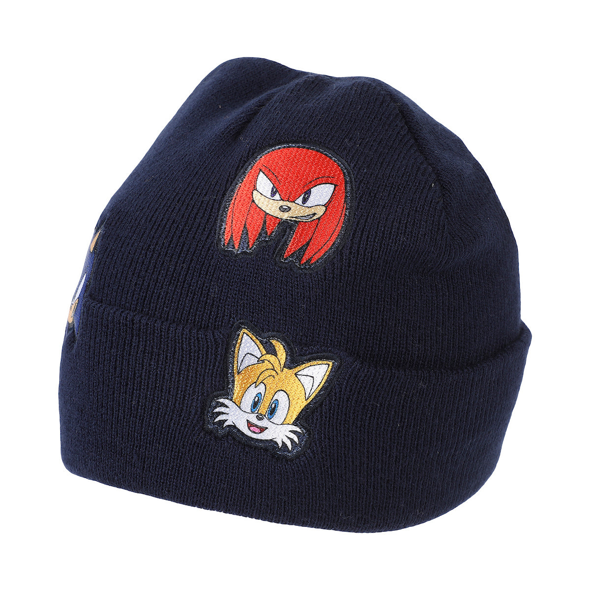 Sonic The Hedgehog Printed Character Patches Navy Cuff Beanie