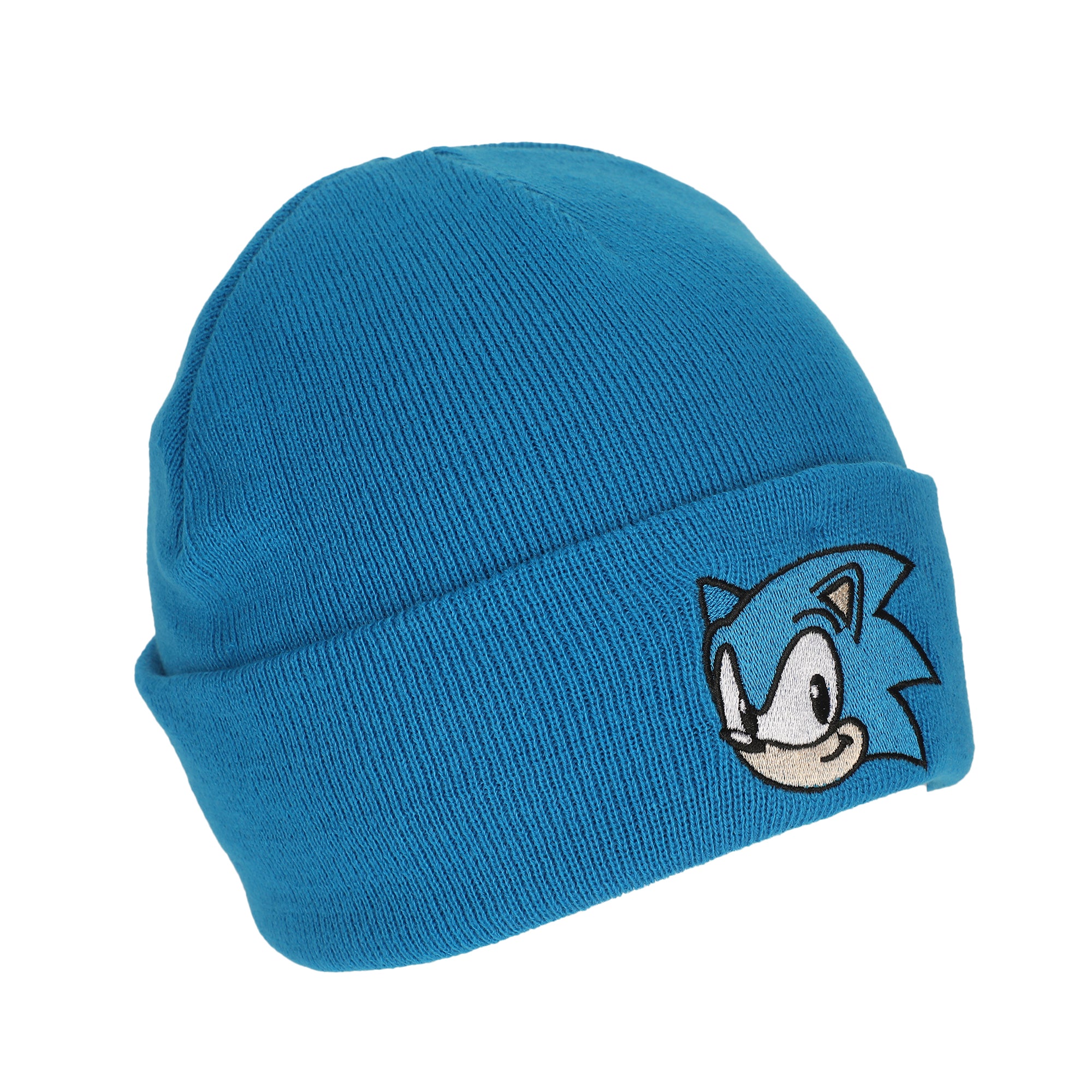 Sonic The Hedgehog  Chucky Text Embroidery Acrylic Knit Standard Cuff Beanie