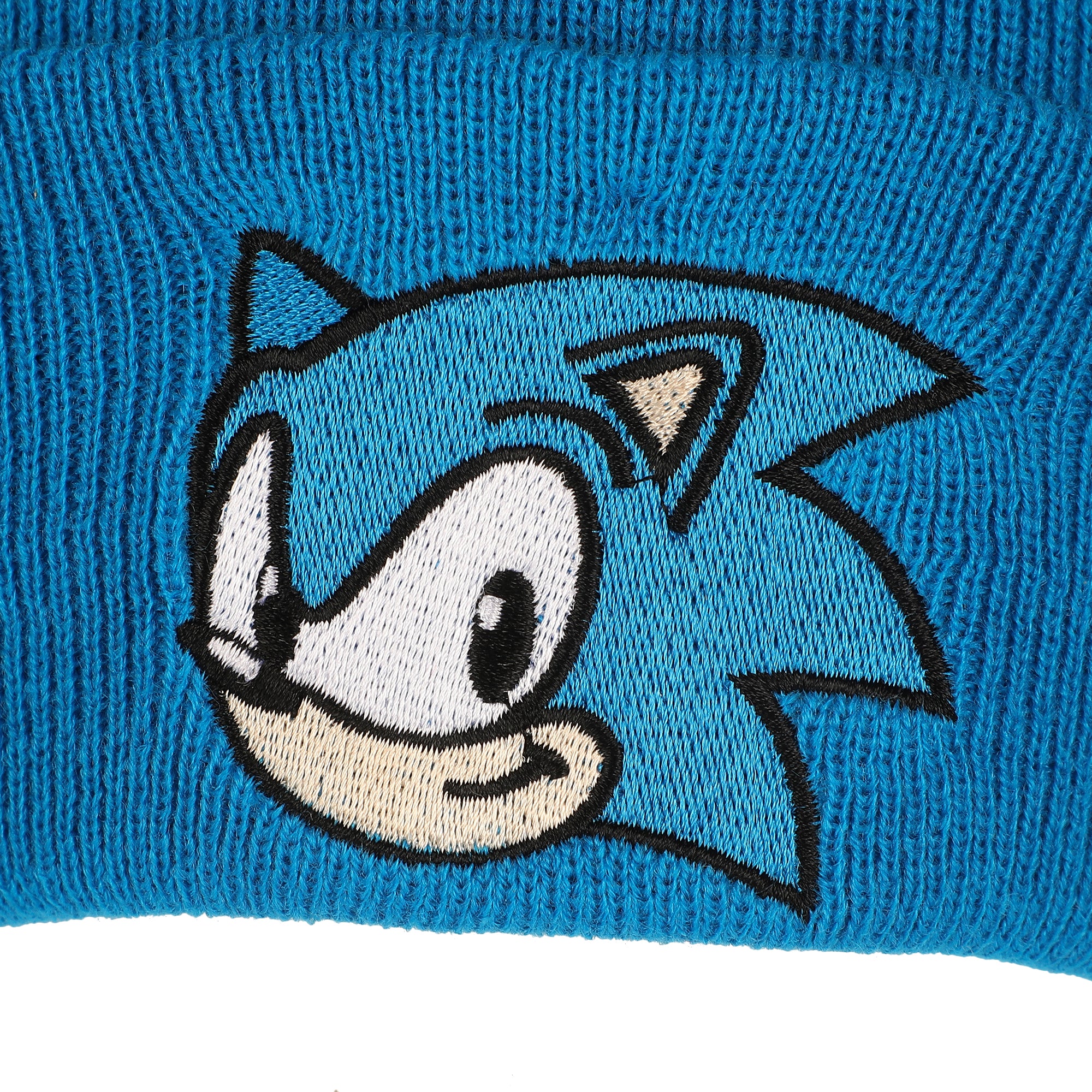 Sonic The Hedgehog  Chucky Text Embroidery Acrylic Knit Standard Cuff Beanie