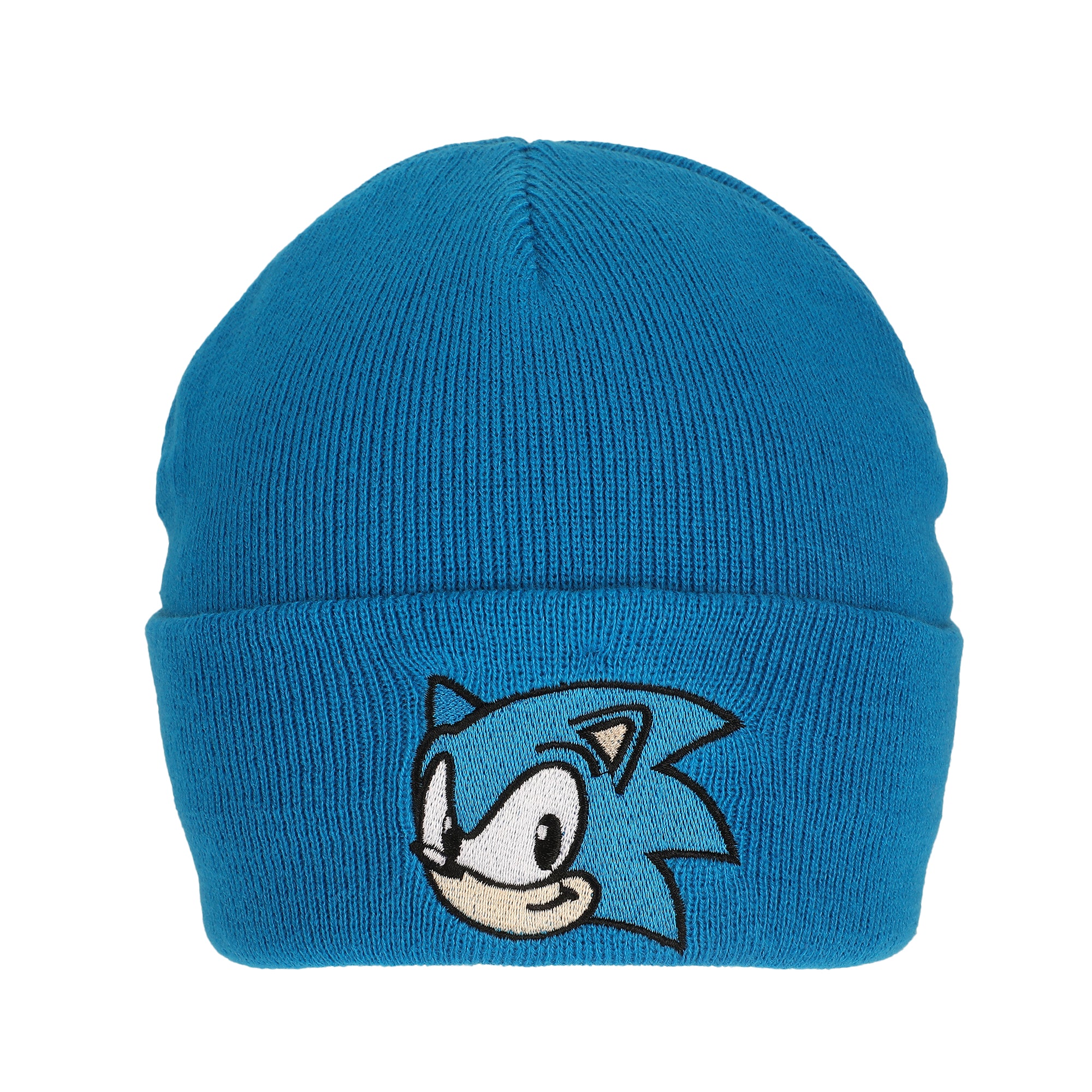 Sonic The Hedgehog  Chucky Text Embroidery Acrylic Knit Standard Cuff Beanie