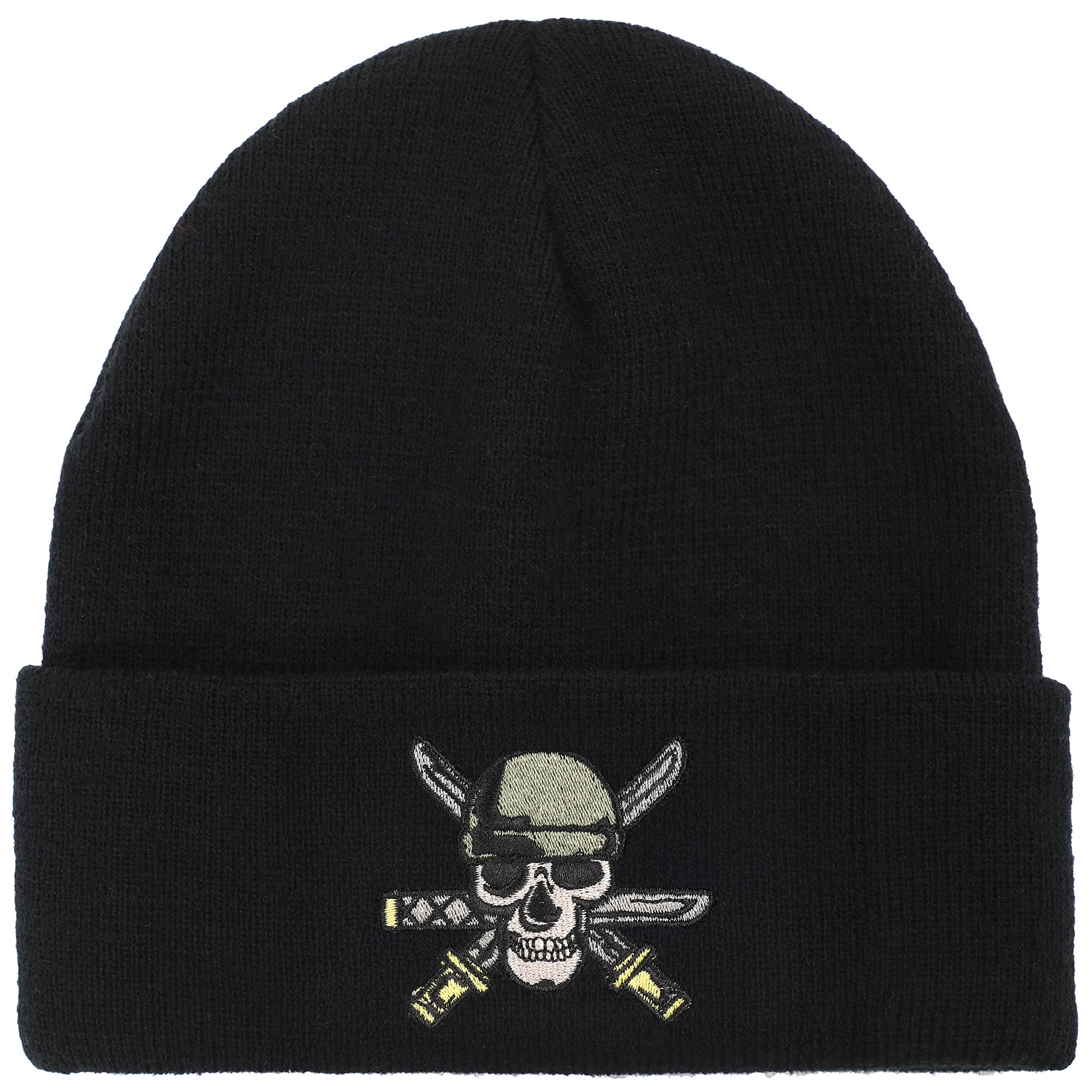 One Piece (Animated) Zoro Jolly Roger And Woven Label Acrylic Knit Standard Cuff Beanie