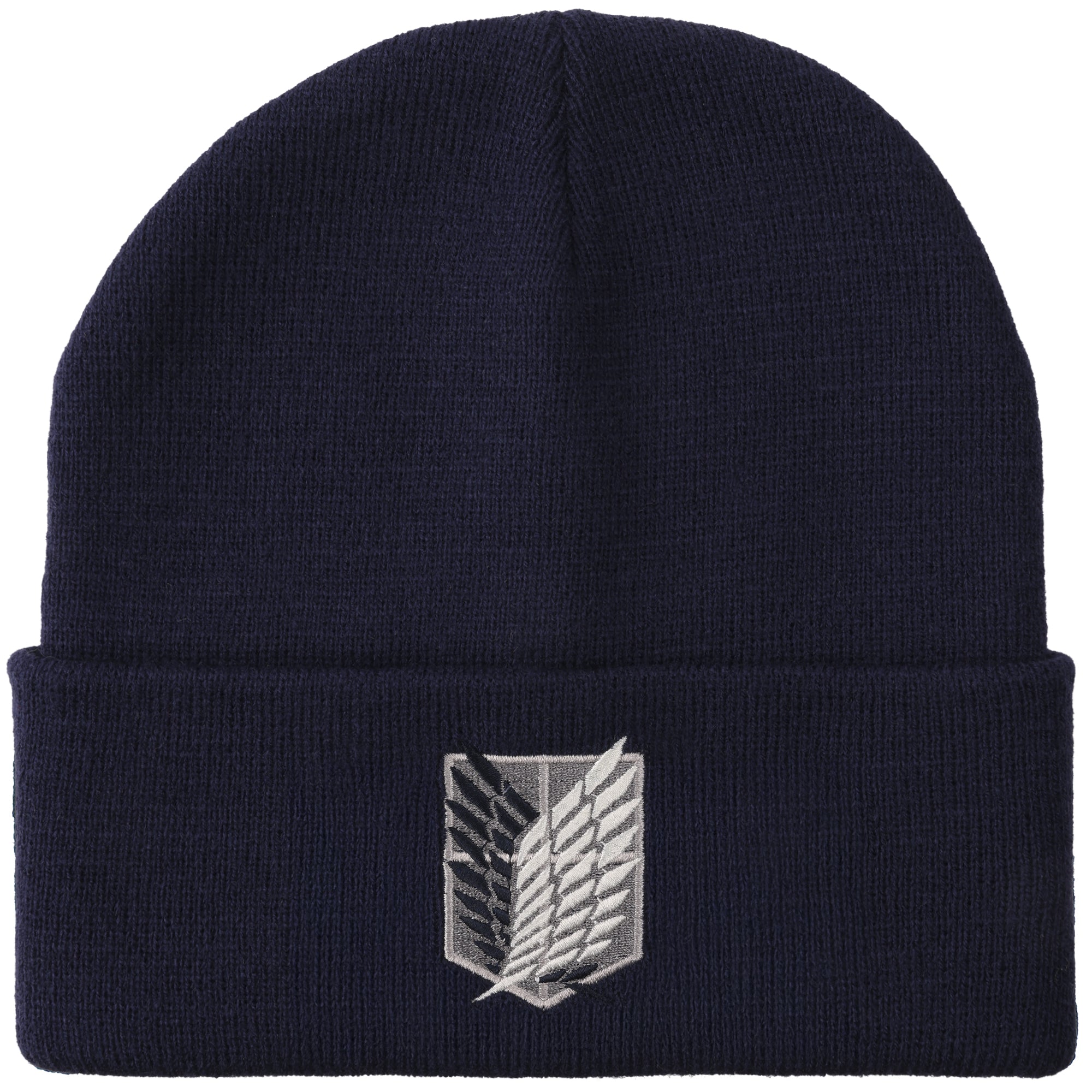 Attack On Titan Embroidered Survey Corps Logo Black Cuff Beanie