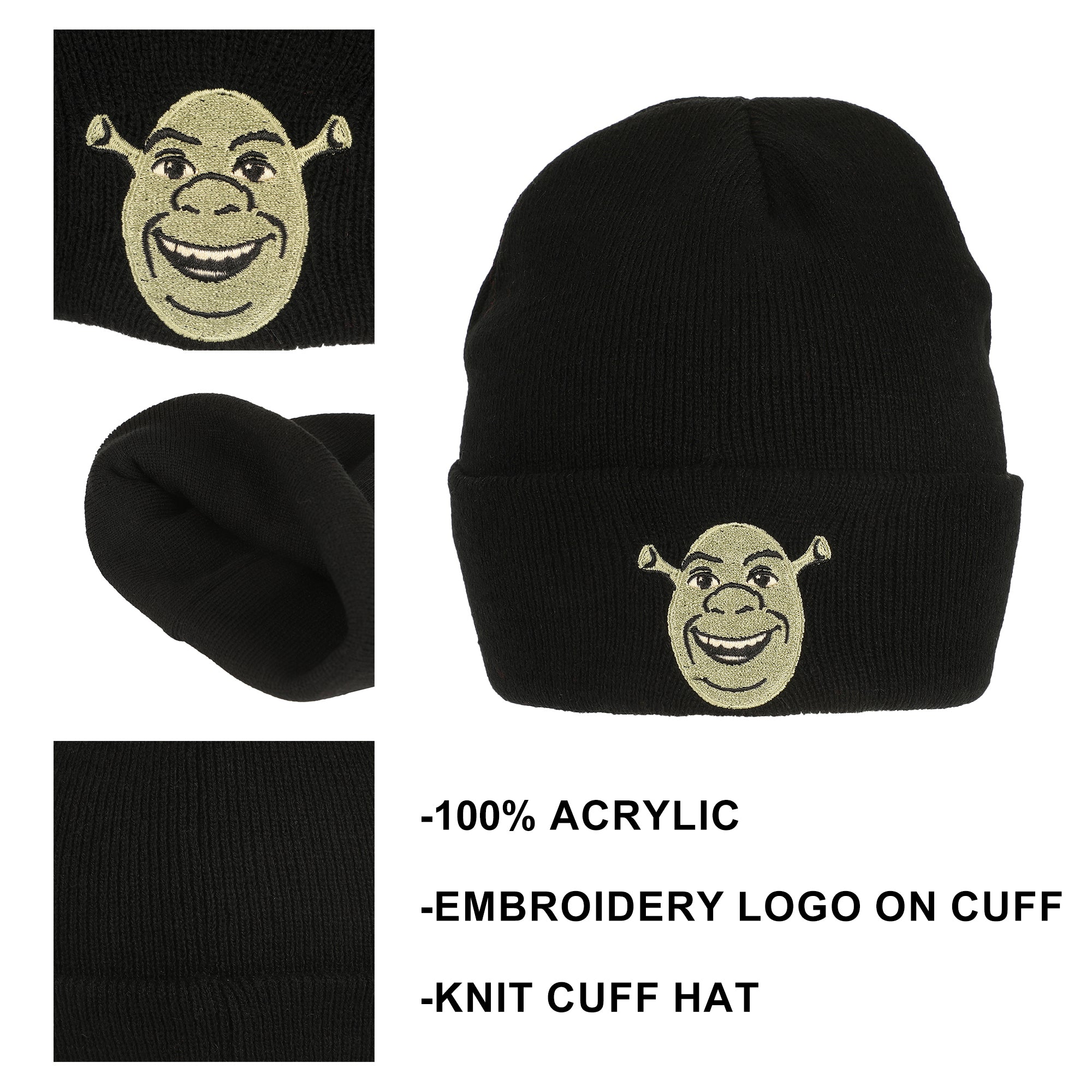 Shrek Embroidery Acrylic Knit Standard Cuff Beanie