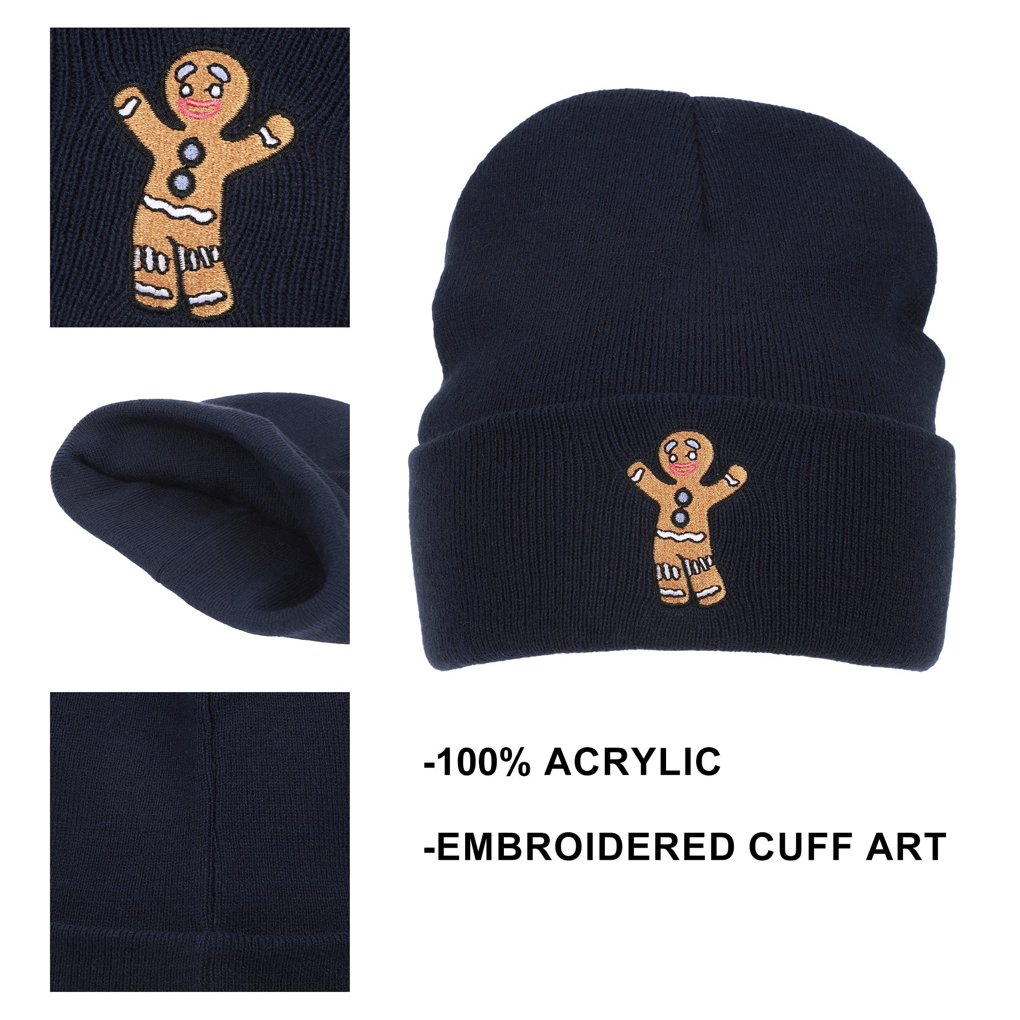 Shrek Gingy Embroidery Acrylic Knit Standard Cuff Beanie