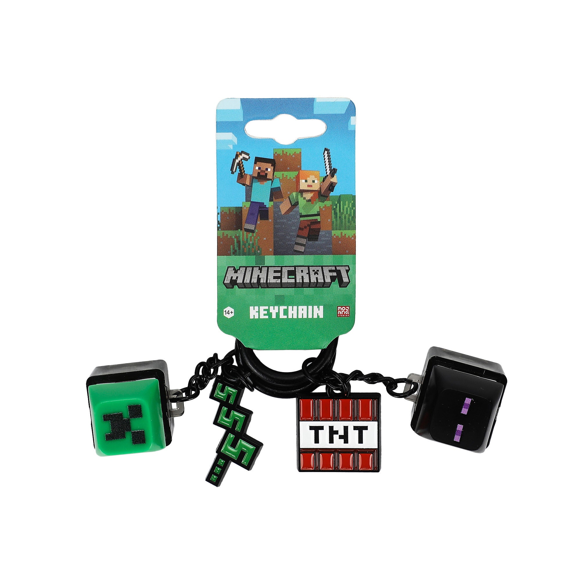 Minecraft Creeper & Enderman 2-Piece Keycap Keychain