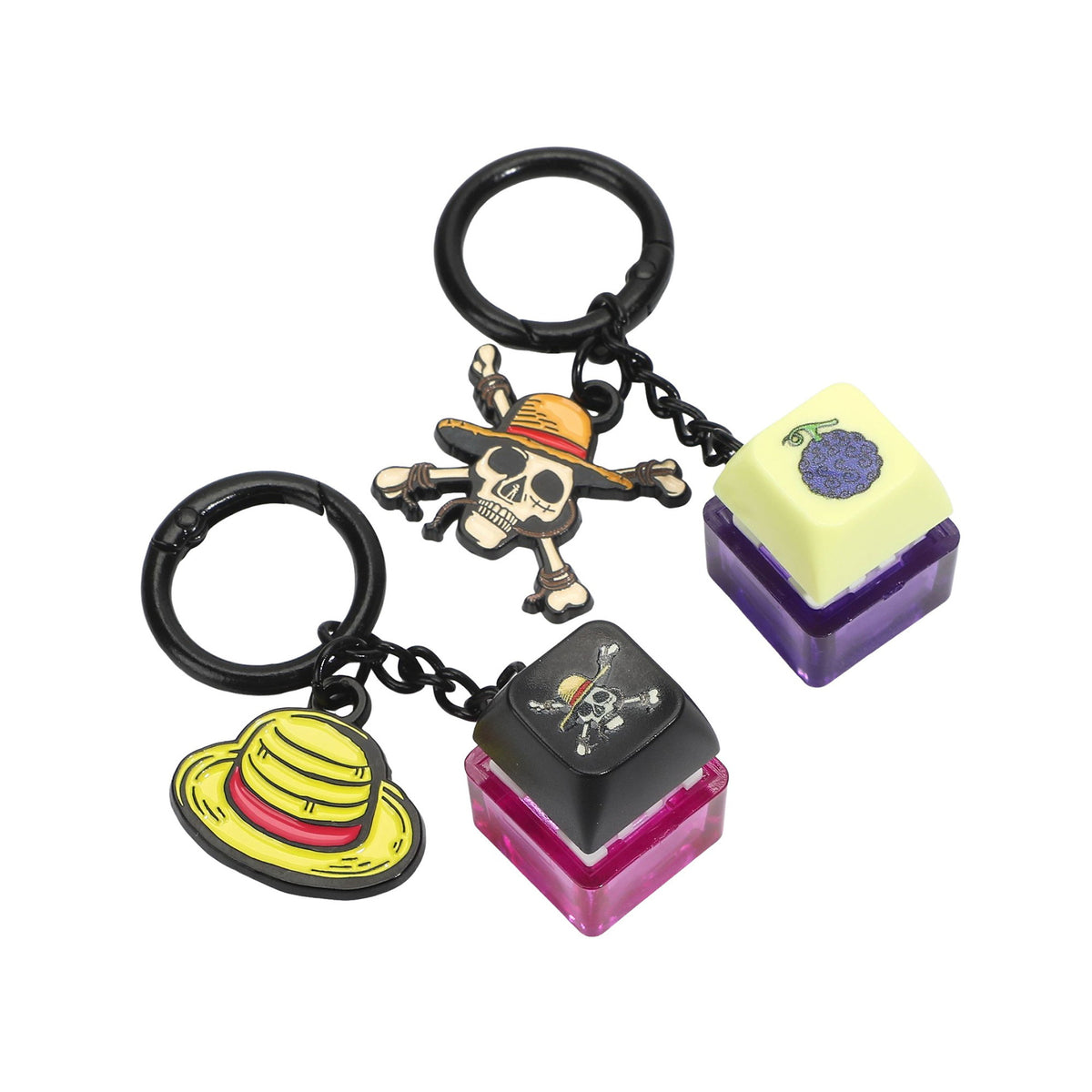 One Piece Live Action Devil Fruit Jolly Roger Key Cap Clicker Set