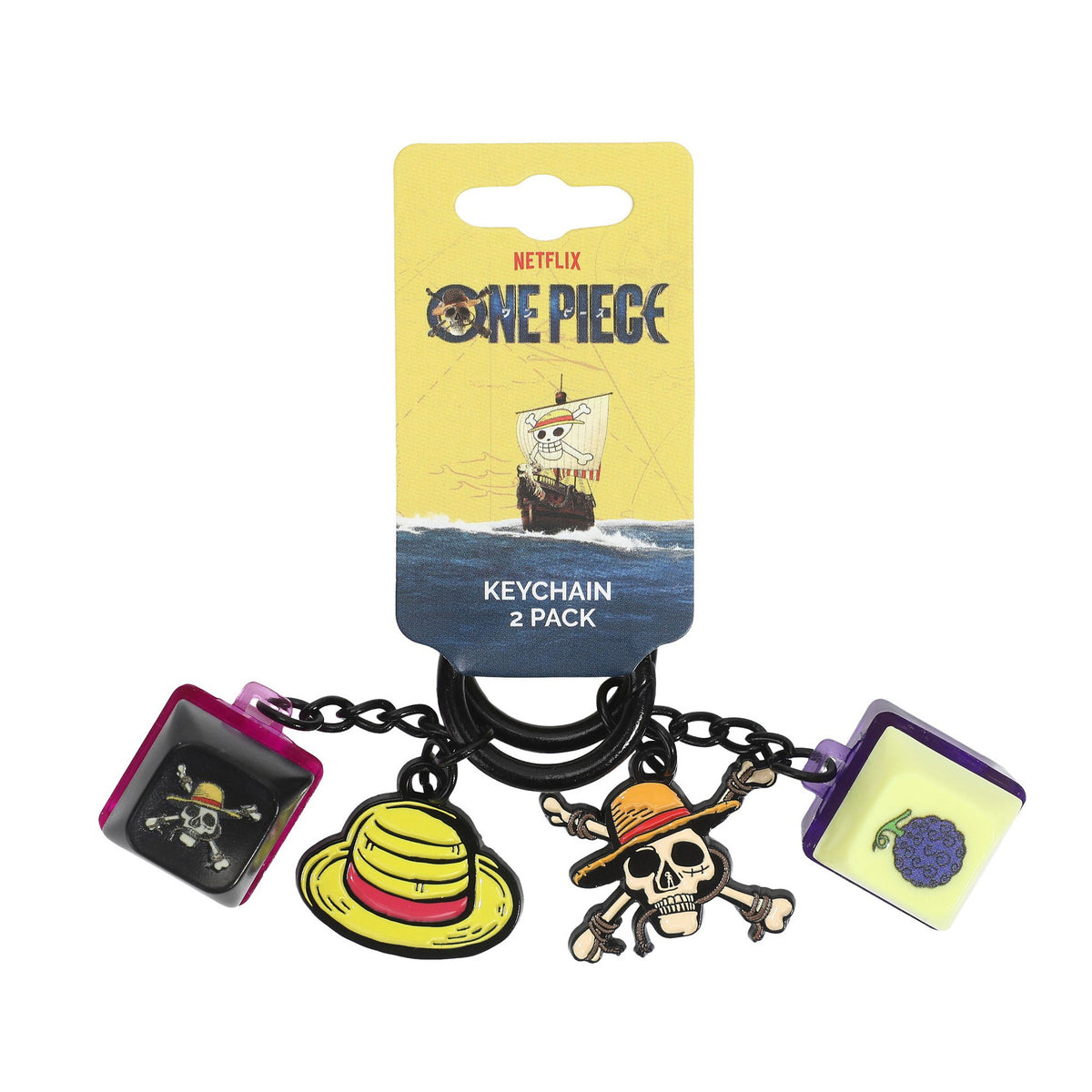 One Piece Live Action Devil Fruit Jolly Roger Key Cap Clicker Set