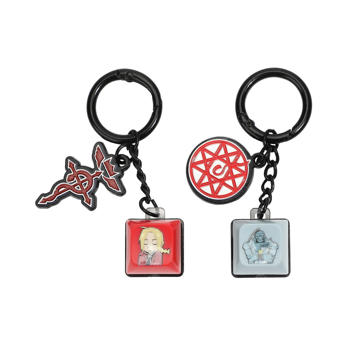 Full Metal Alchemist Brotherhood Edward and Alphonse Keychain Clicker Set