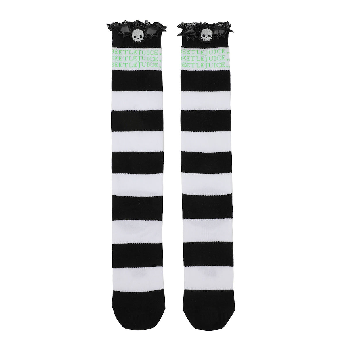 Beetlejuice Betelgeuse Women's Black & White Striped Knee High Socks