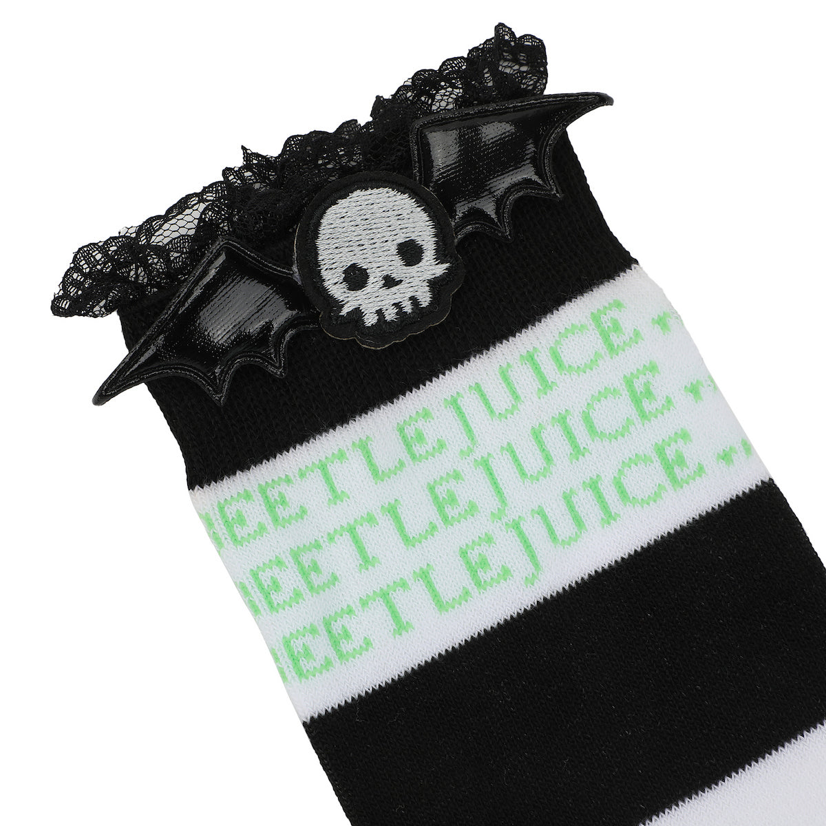 Beetlejuice Betelgeuse Women's Black & White Striped Knee High Socks