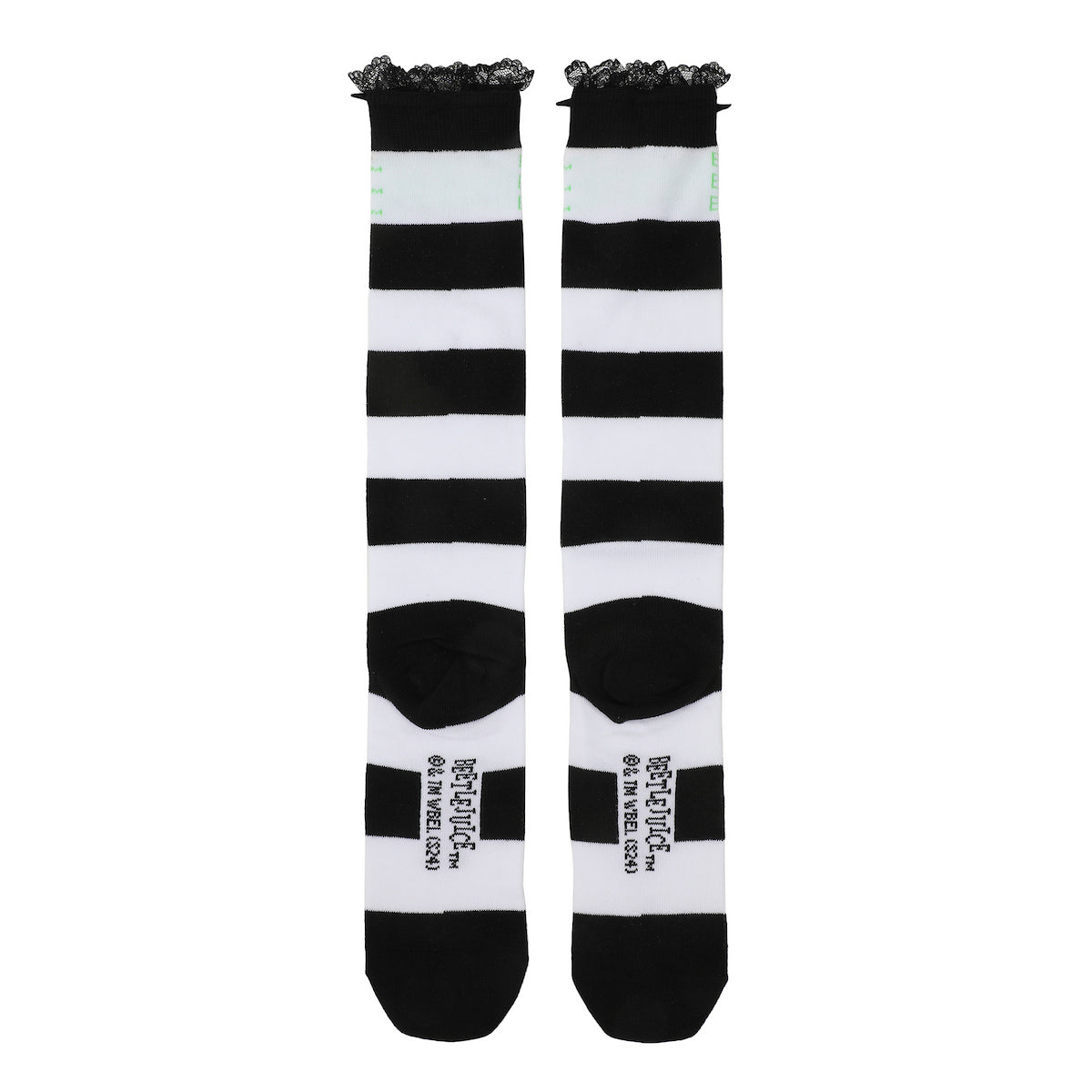 Beetlejuice Betelgeuse Women's Black & White Striped Knee High Socks