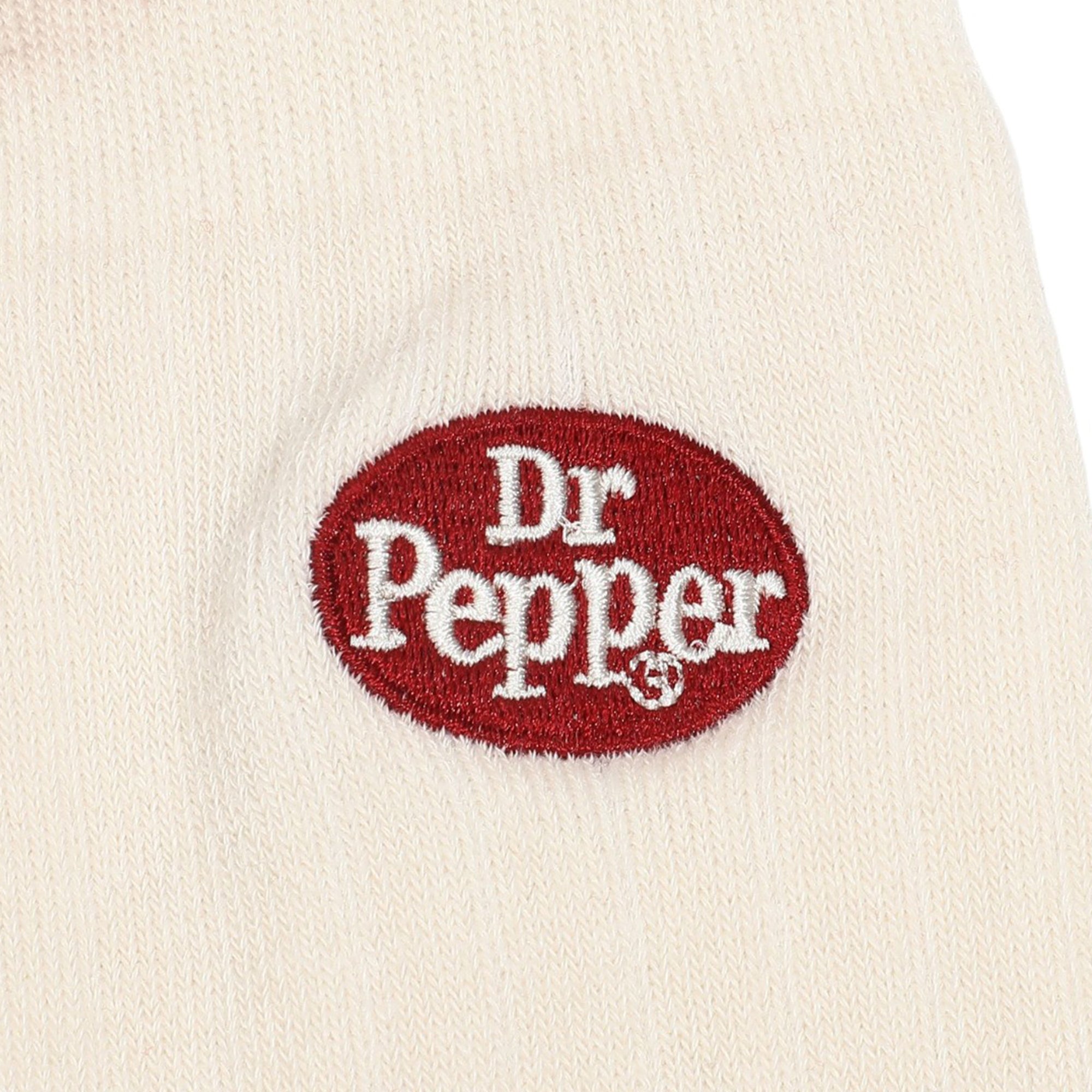 Dr Pepper Embroidered Logo Knee High Sock with Lettuce Edge Cuffs
