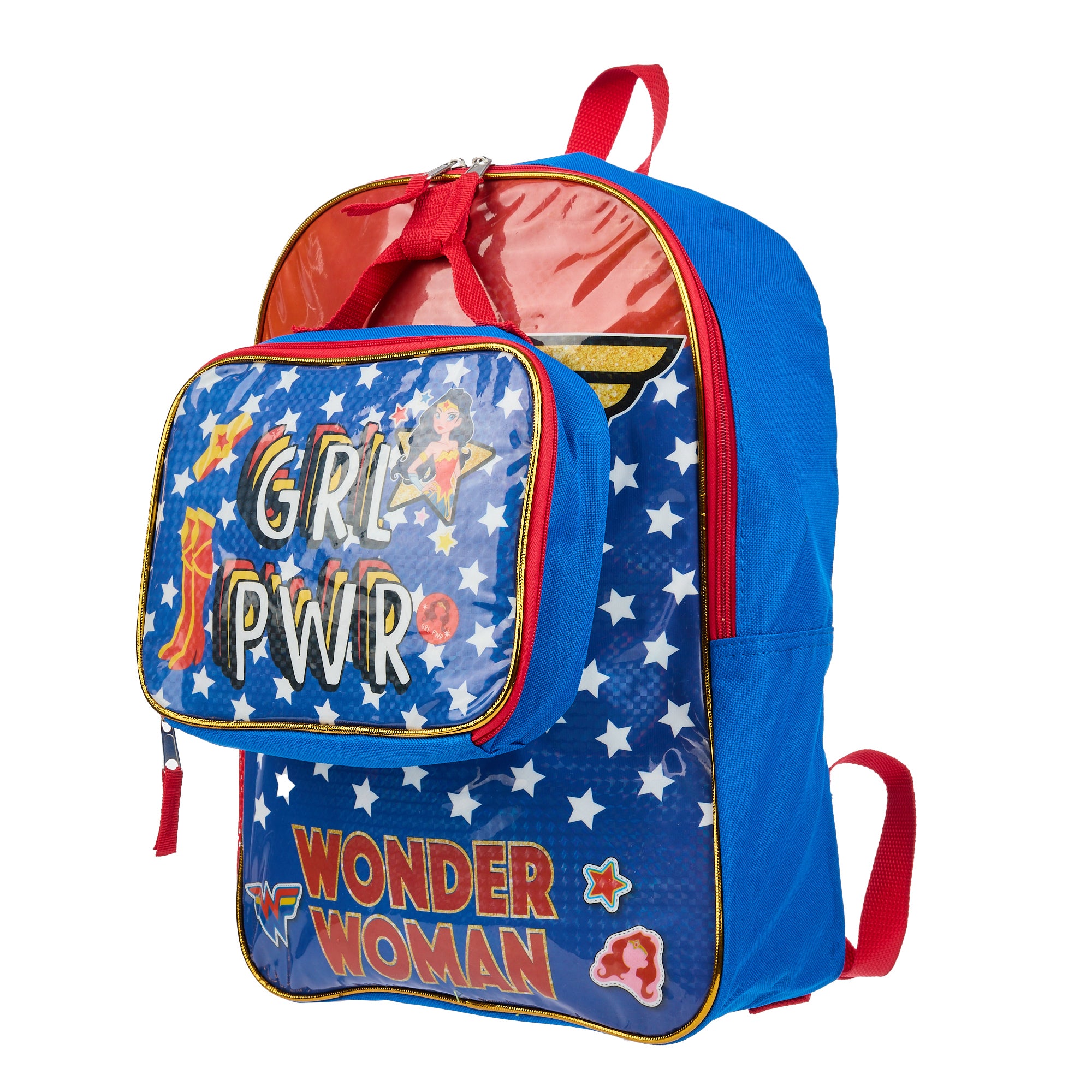DC Comic Book Wonder Woman Backpack & Lunch Box Set
