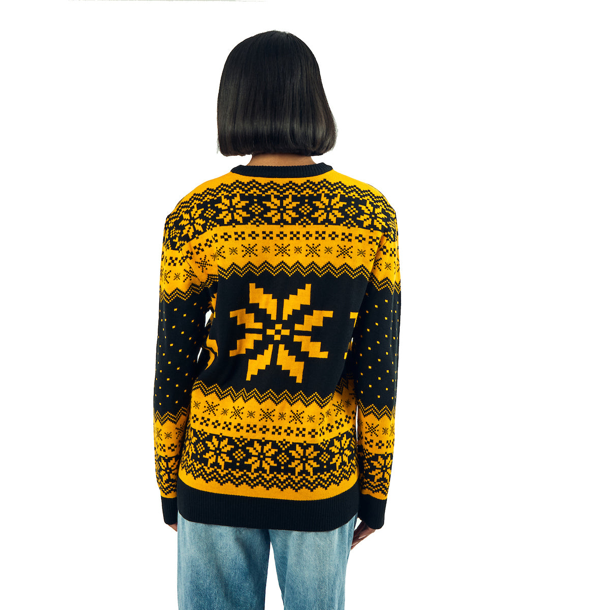 Garfield Character Face Long Sleeve Men's Orange & Black Christmas Sweatshirt