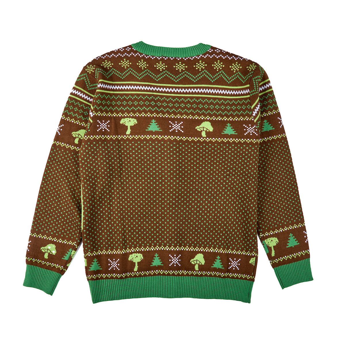 Shrek Character Faces Long Sleeve Men's Brown & Green Christmas Sweater