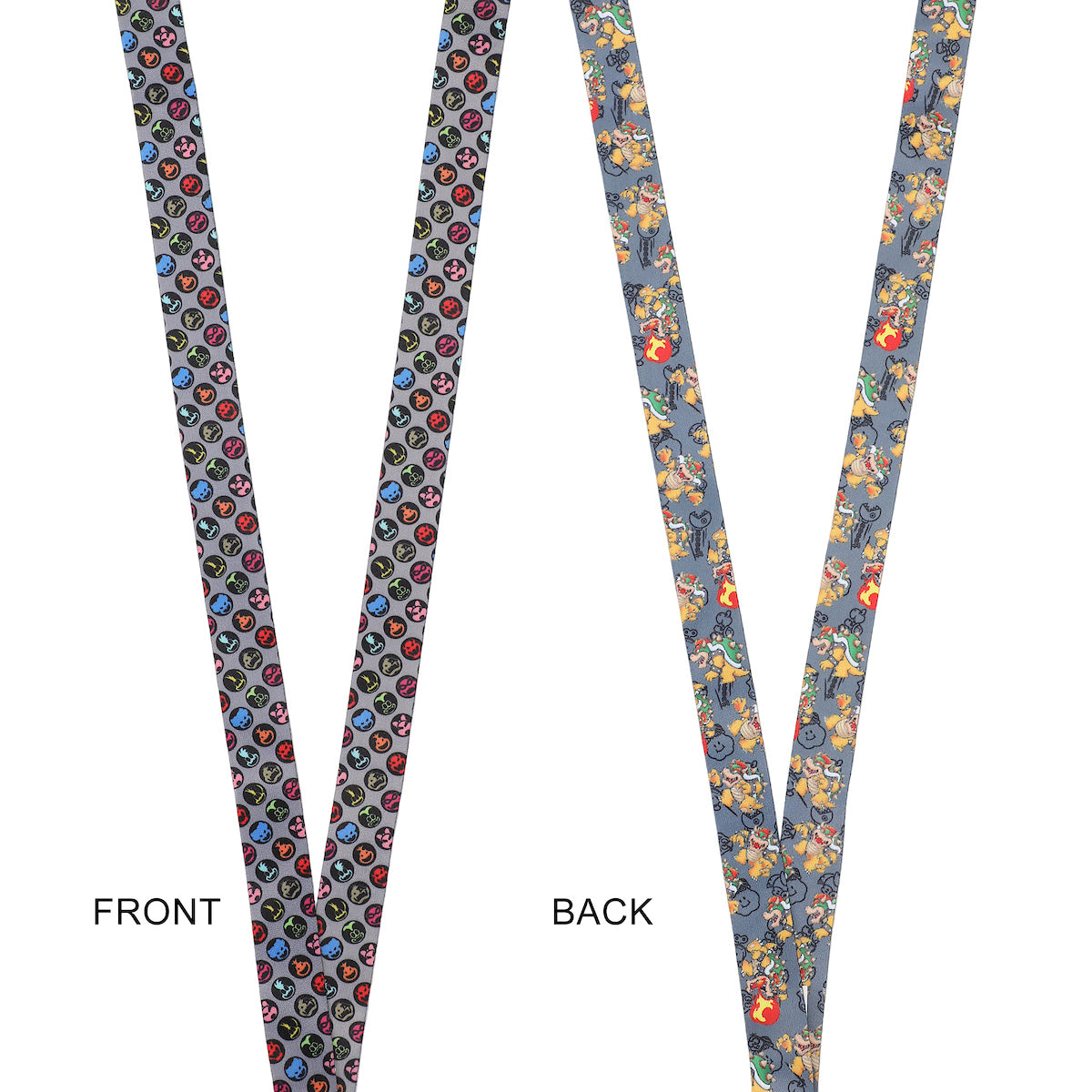 Super Mario Brothers Bowser Lanyard With Metal Charm And ID Sleeve