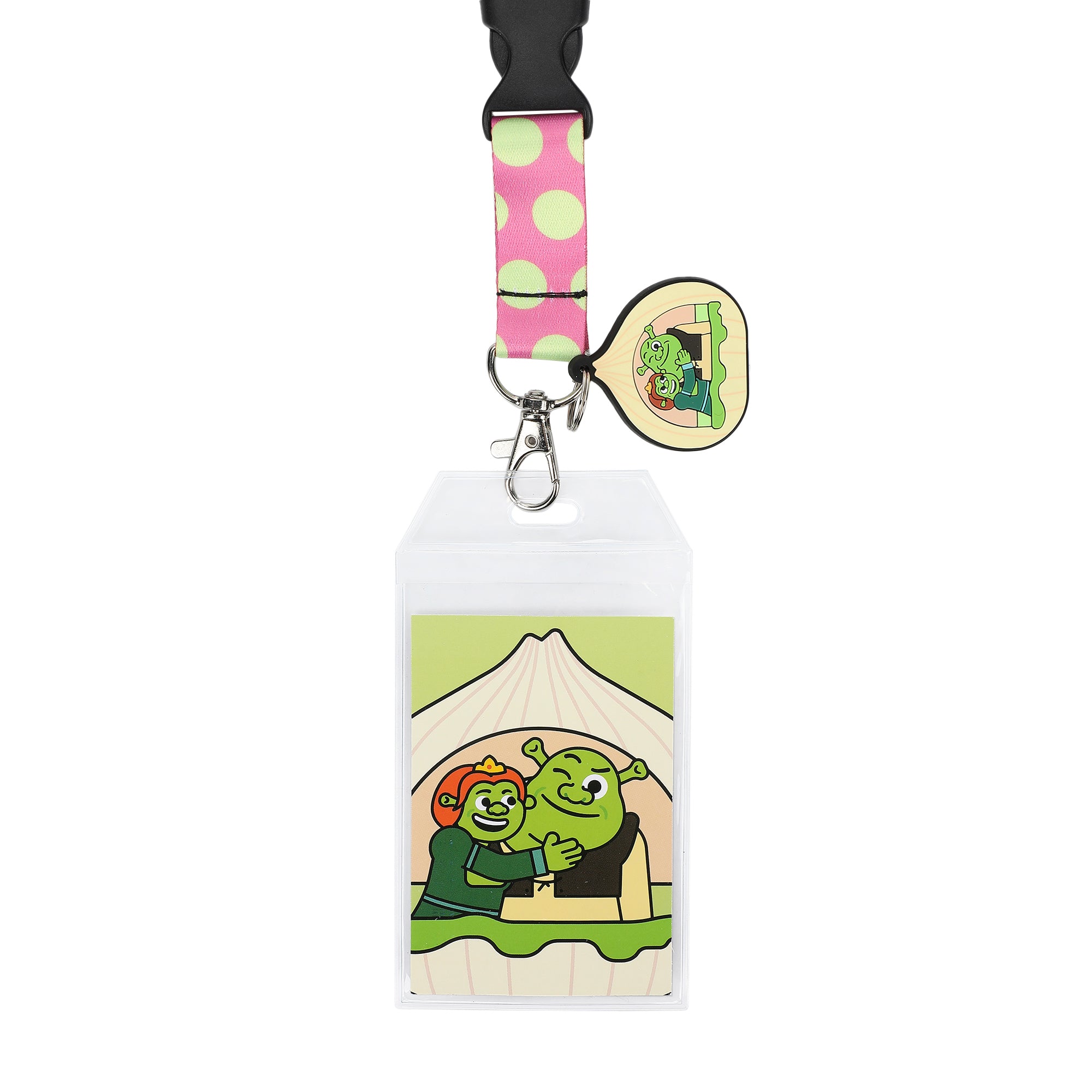 Shrek Franchise Love Can Get Ugly 22-inch Lanyard with Clear ID Sleeve and Rubber Charm