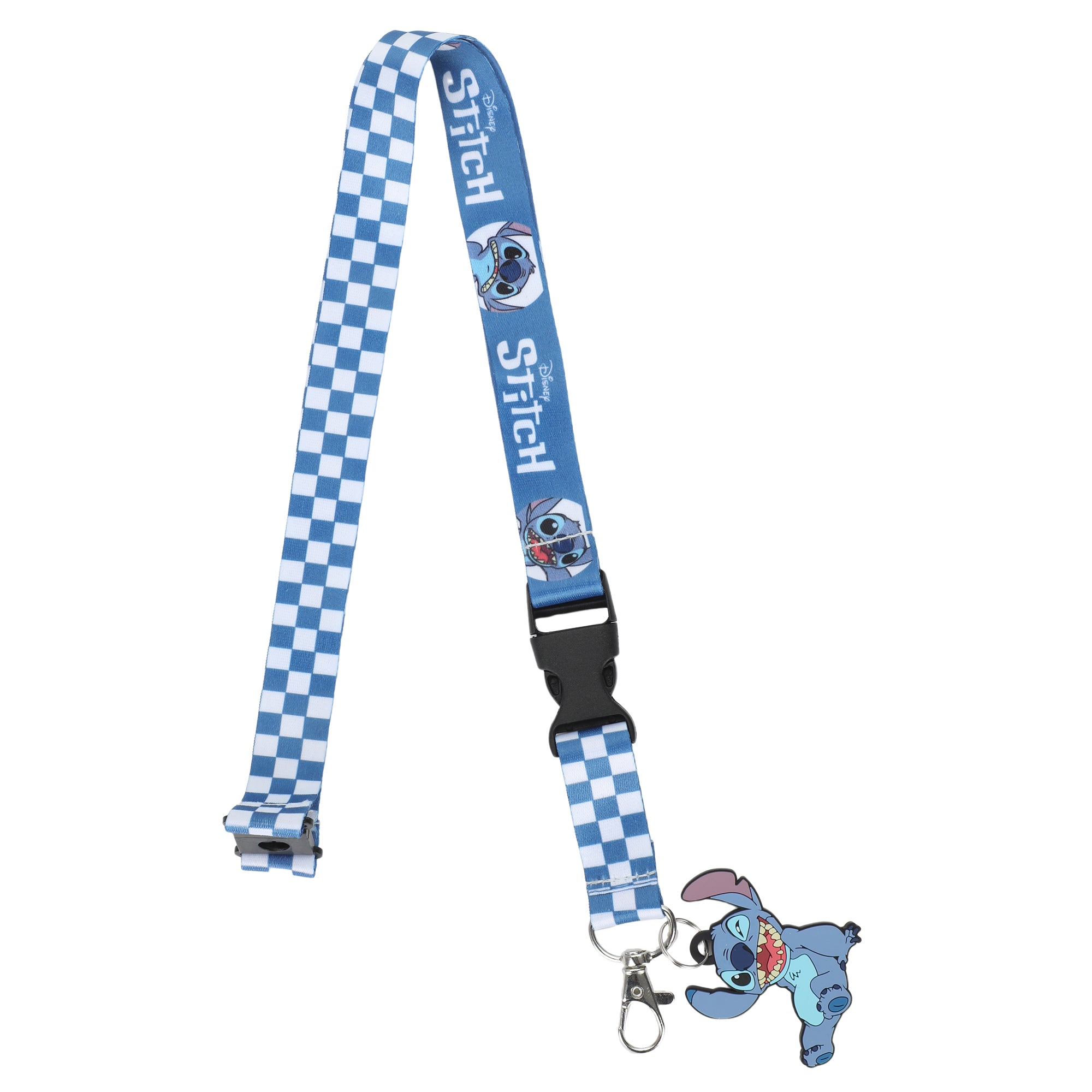 Stitch 22 Inch Blue & White Checkered Lanyard