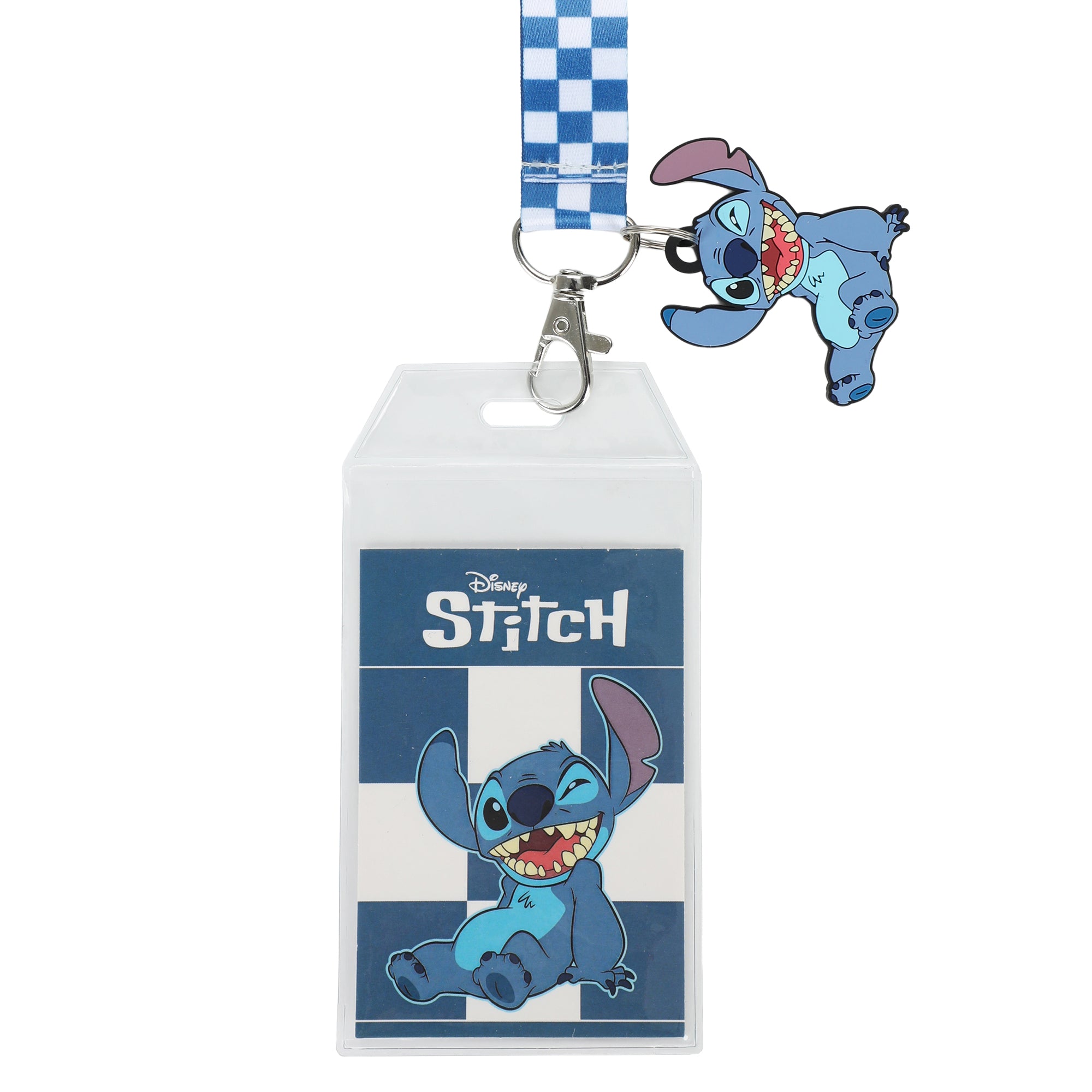 Stitch 22 Inch Blue & White Checkered Lanyard