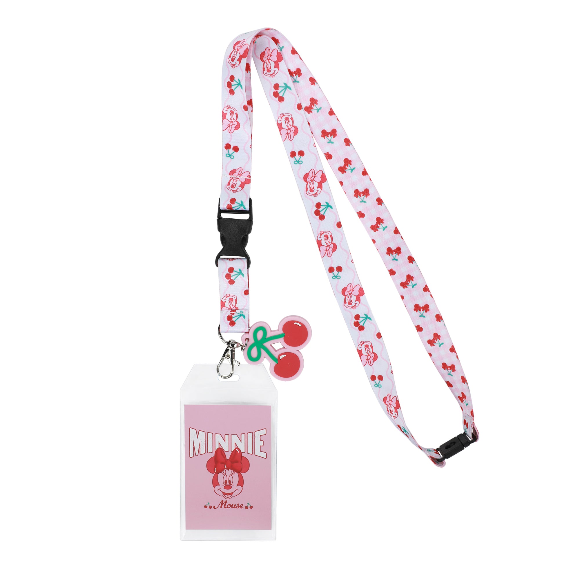 Minnie Mouse Classic 22-inch Lanyard with Clear ID Sleeve and Rubber Charm