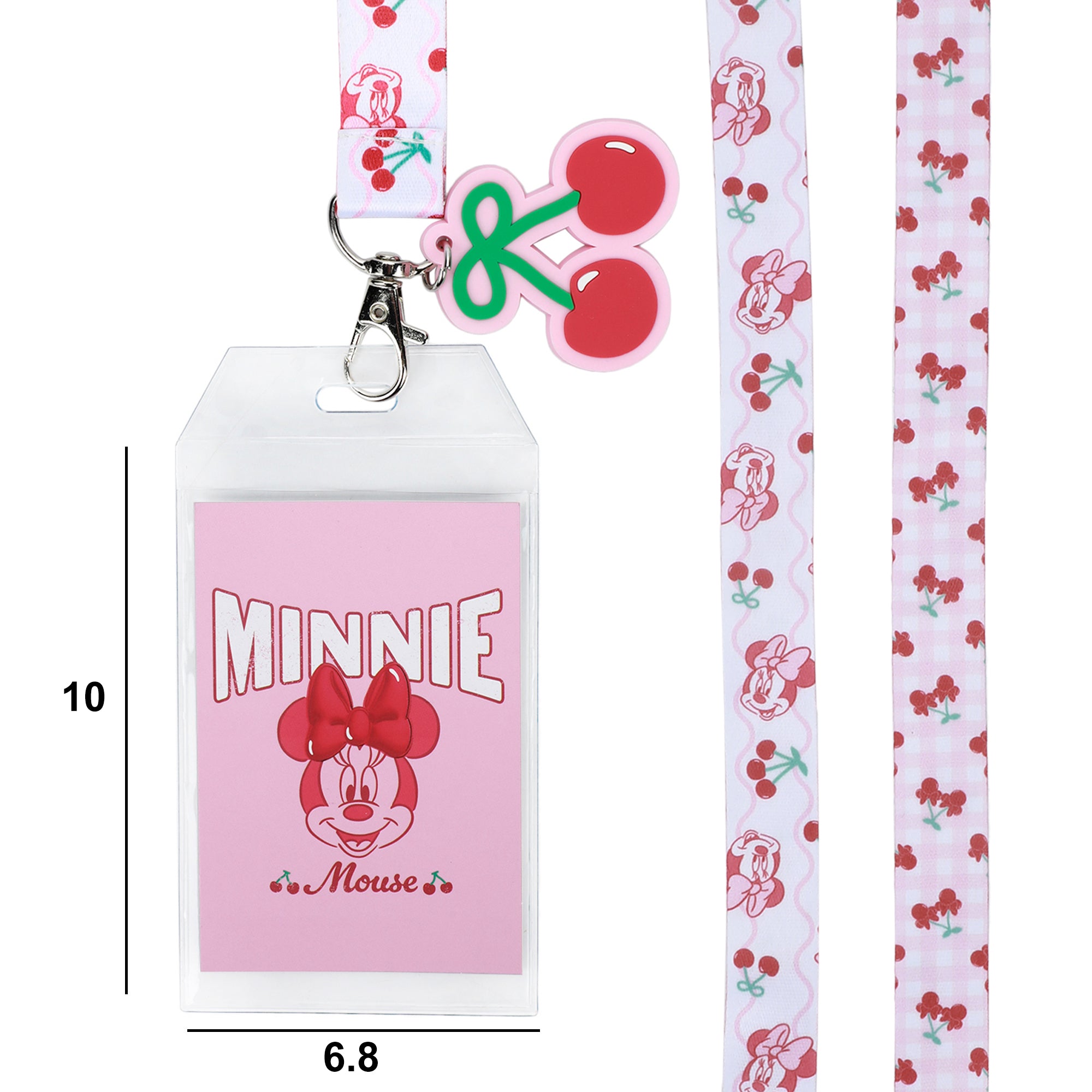 Minnie Mouse Classic 22-inch Lanyard with Clear ID Sleeve and Rubber Charm